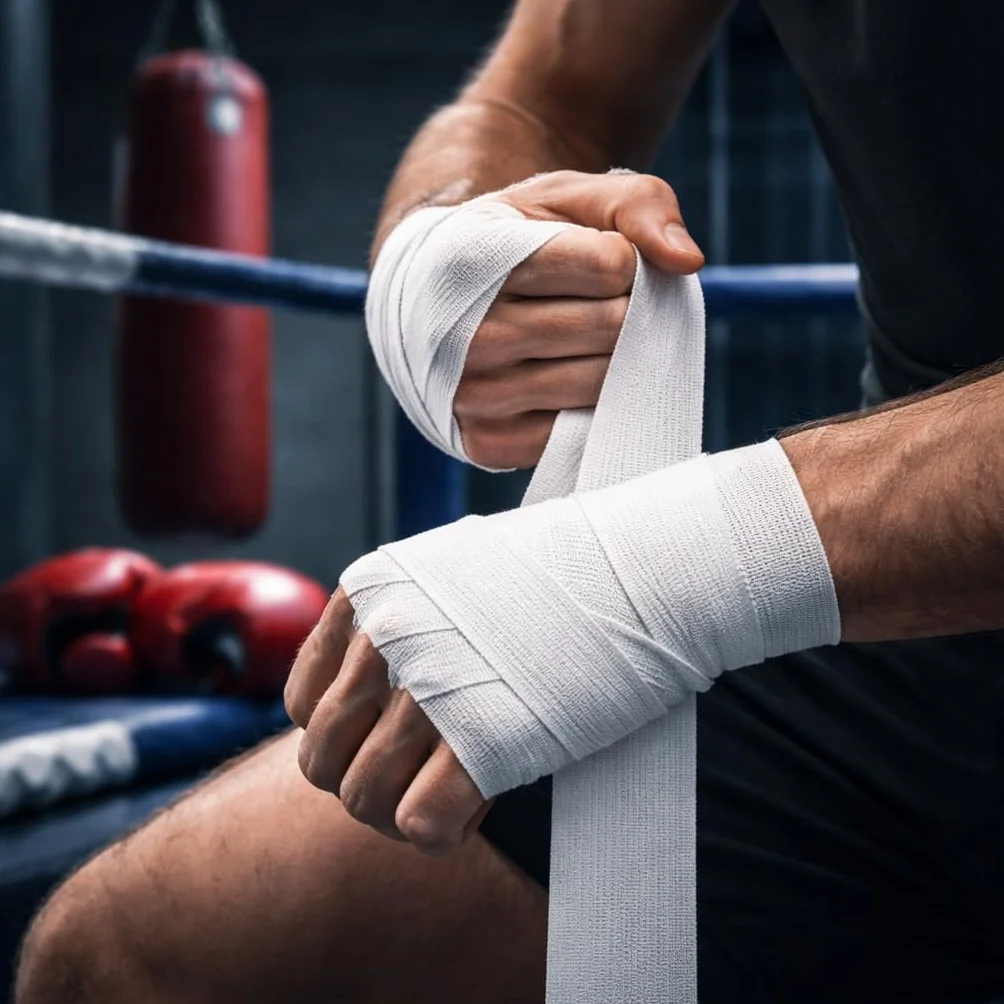 Owijki Bokserskie, Bandaże do Kickboxingu, długość 5 M, materiał Bawełniany, Szybkoschnące, Półrozciągliwe