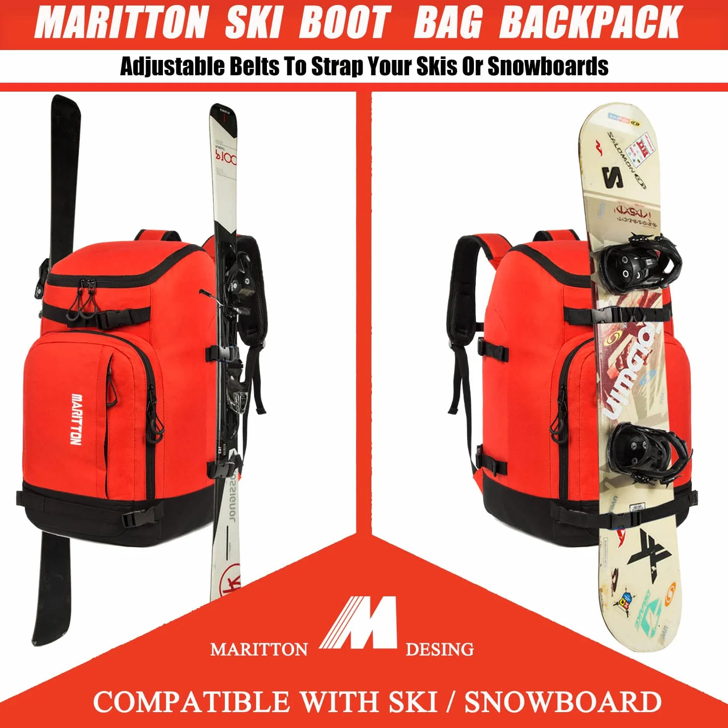 Torba na buty narciarskie – buty narciarskie i snowboardowe plecak podróżny na kask narciarski, gogle, rękawiczki, narty, snowboard i akcesoria.