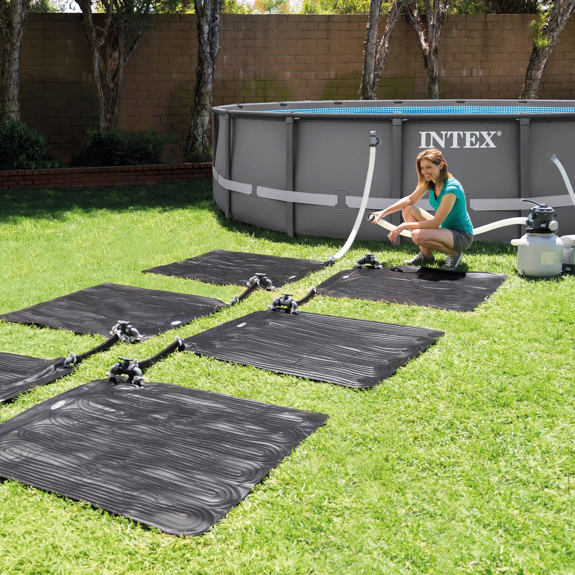 Intex Mata Solarna do Basenu, Czarny, 120 x 120 x 22 cm