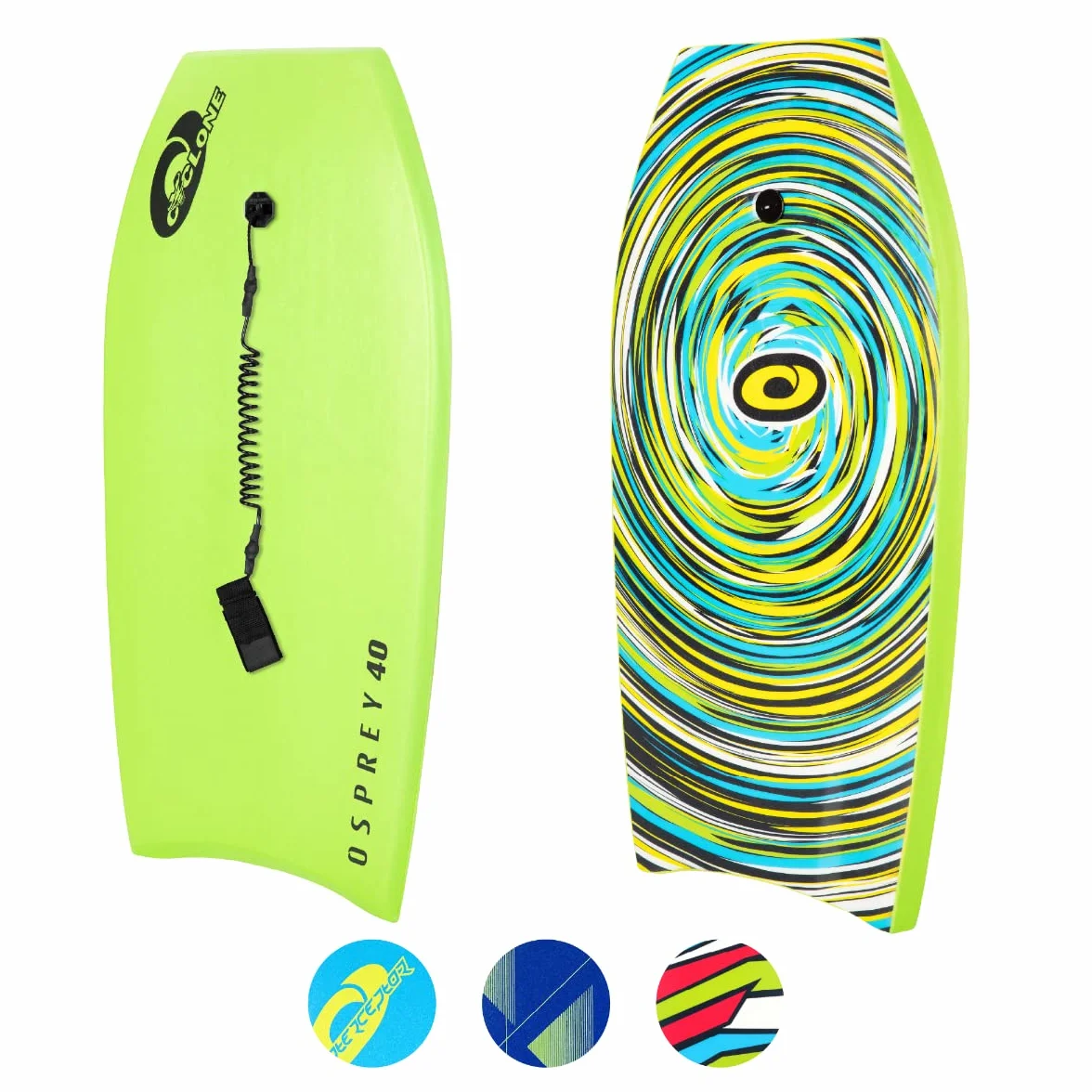 Osprey Bodyboard dla nastolatków i dorosłych, lekka deska Boogie ze smyczą, trwały rdzeń do surfingu i bodysurfingu, kolor zielony