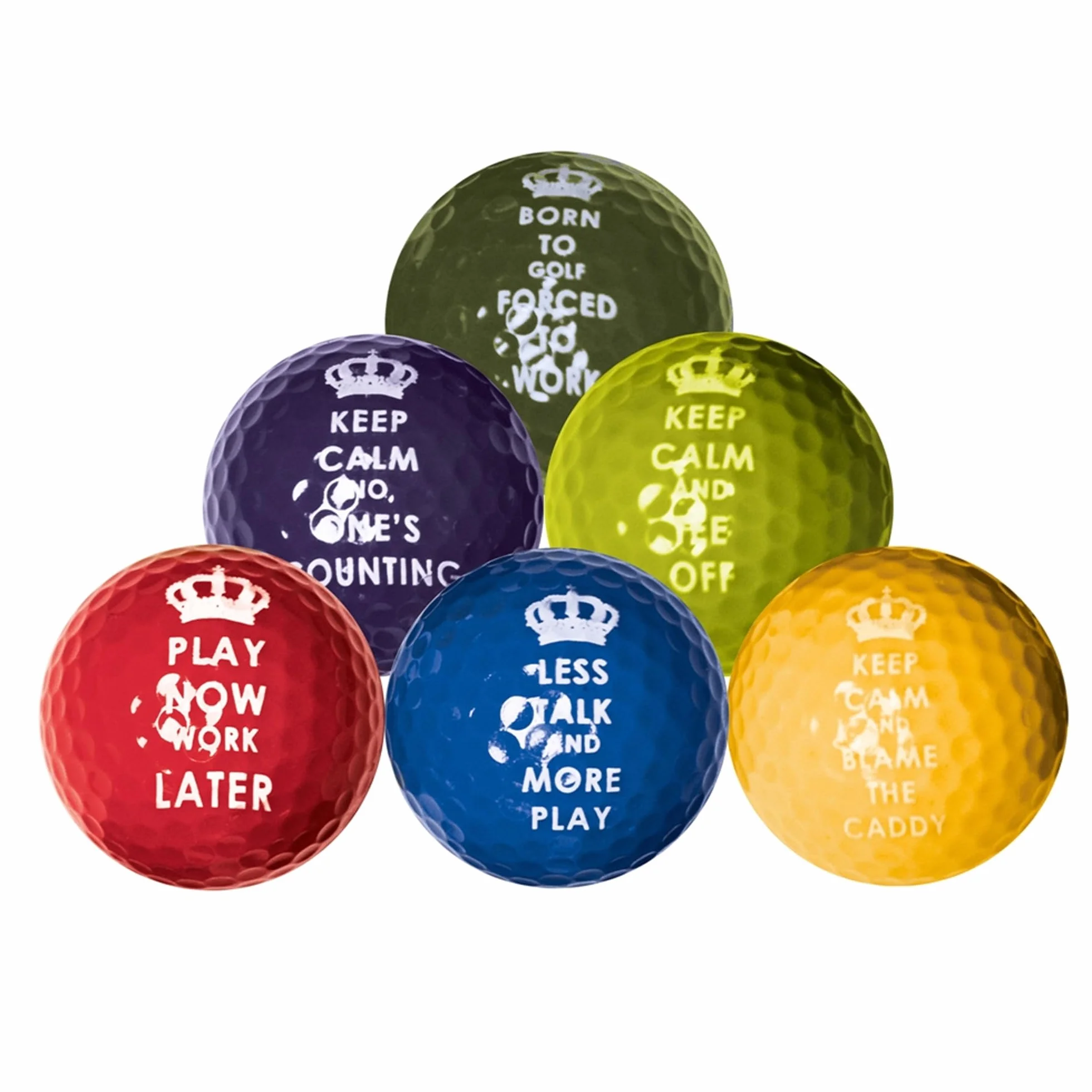 Longridge Keep Calm piłki golfowe, 6 sztuk