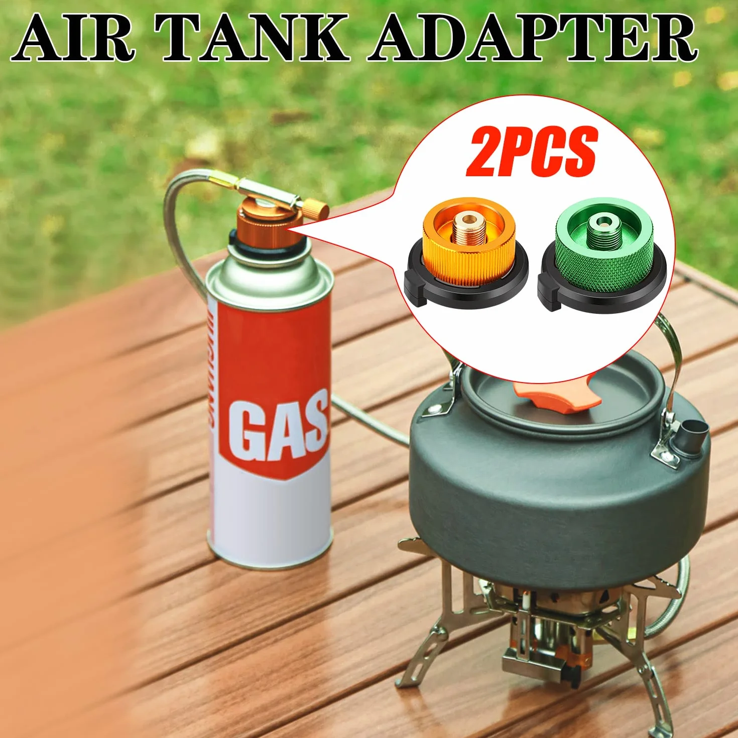 Adapter do kartuszy gazowych, 2 sztuki, adapter do kartuszy gazowych, zestaw adapterów do kuchenki kempingowej, palnika, przyłącza do kuchenki