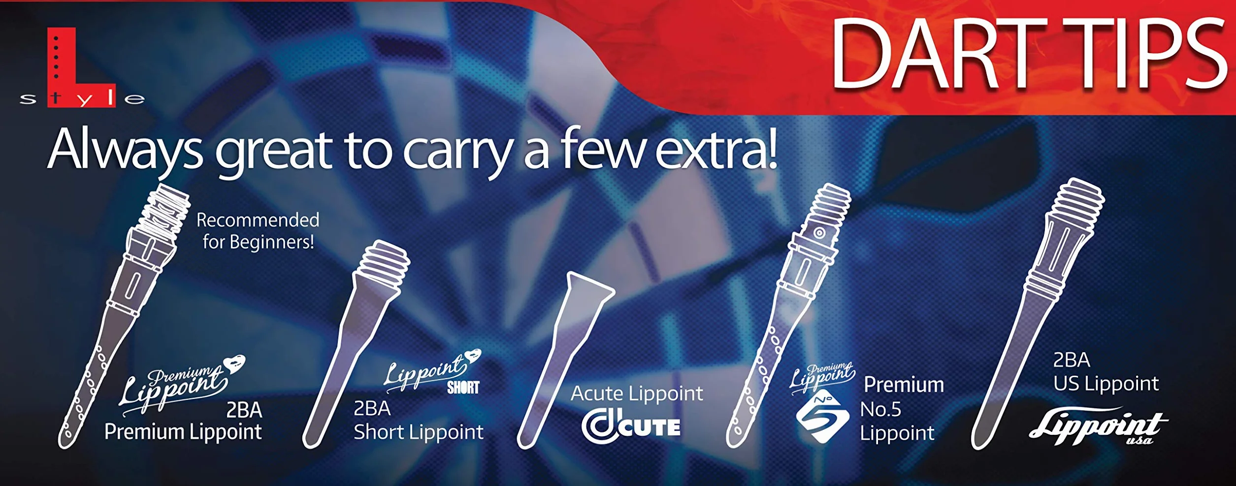 LSTYLE Original Lippoint Soft Tip Dart Points 2BA gwint normalna długość 2 odcienie czerni