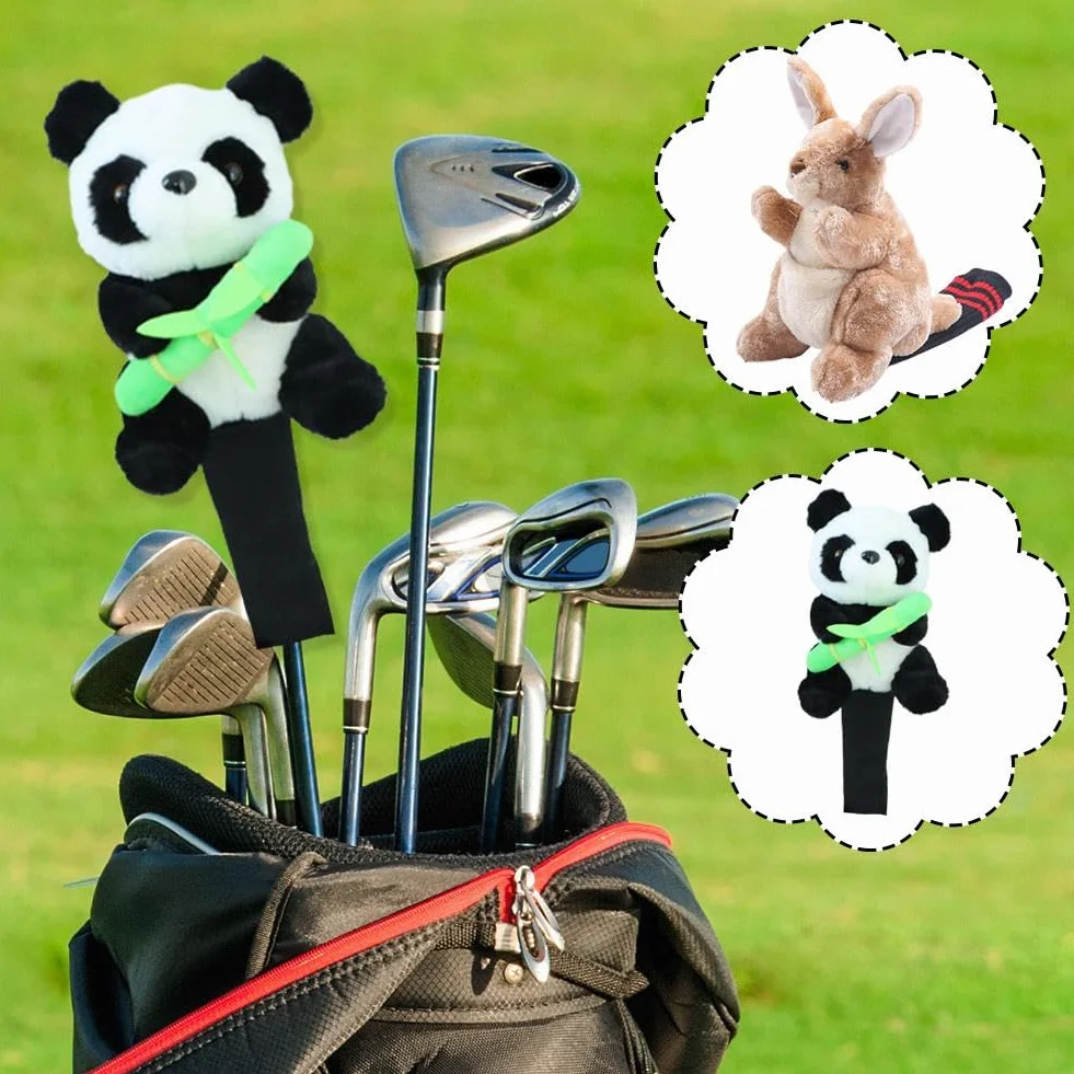 Zabawny pokrowiec na głowę kierowcy, pokrowce na kije golfowe do lasu i kierowców, pokrowiec na głowę golfa, pluszowe pokrowce na kije golfowe, długa szyja, zwierzę, kij golfowy, prezenty dla mężczyzn