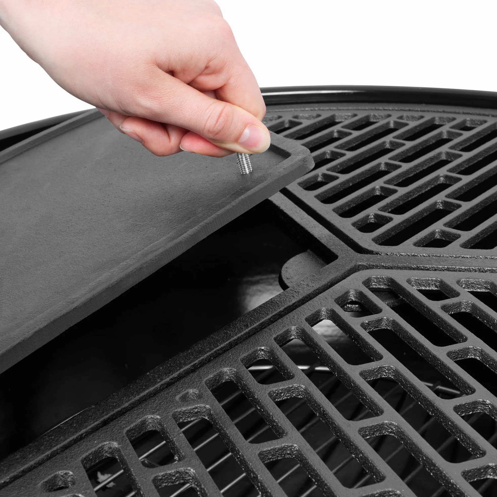 BBQ-Toro Żeliwny zestaw plancha i płytek grillowych, Ø 54,5 cm, 3 strefy grillowe, pasuje do grilla kulistego 57 cm