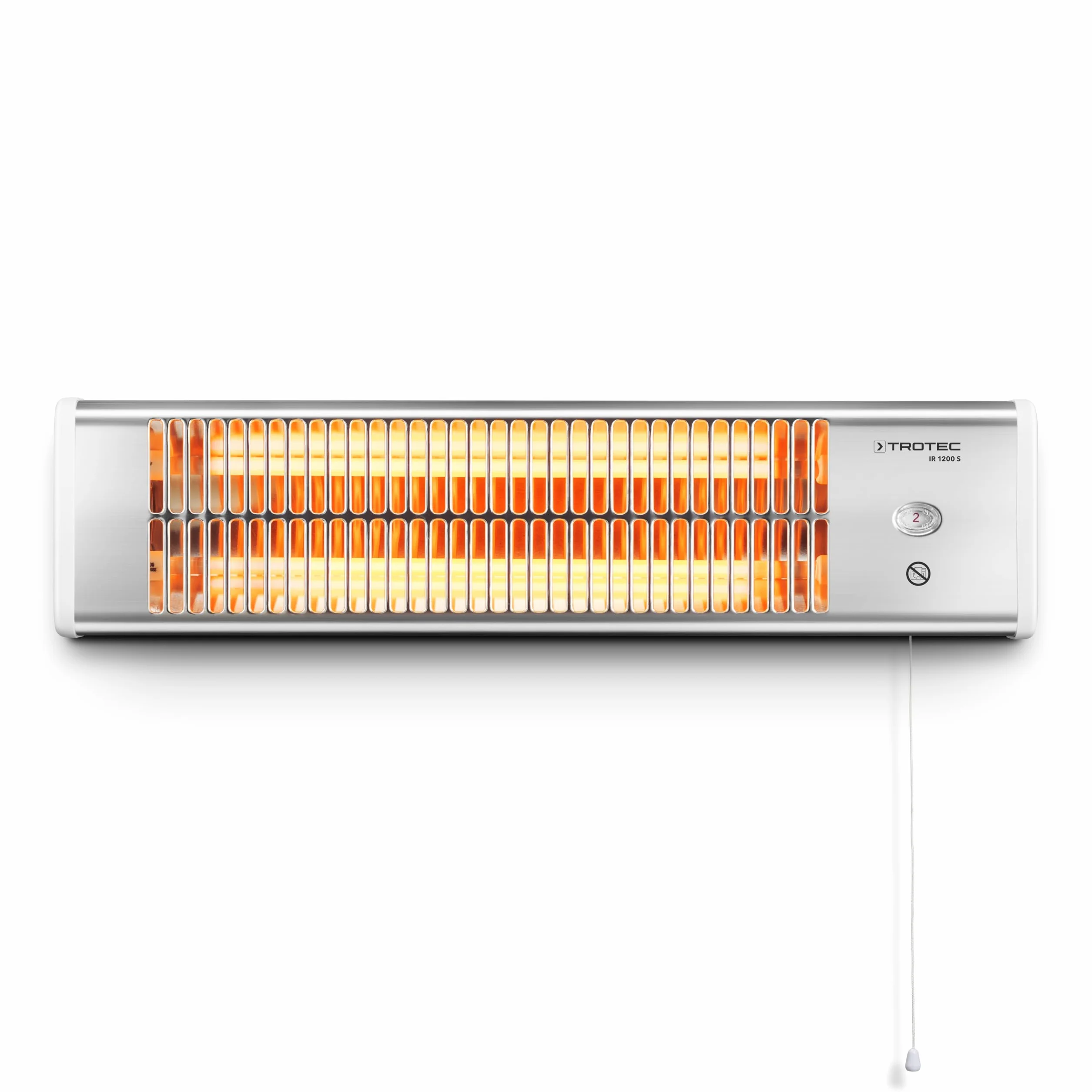 TROTEC Grzejnik tarasowy na podczerwień IR 1200 S – moc grzewcza 600 W / 1200 W – urządzenie wolnostojące, do montażu na ścianie, z pilotem