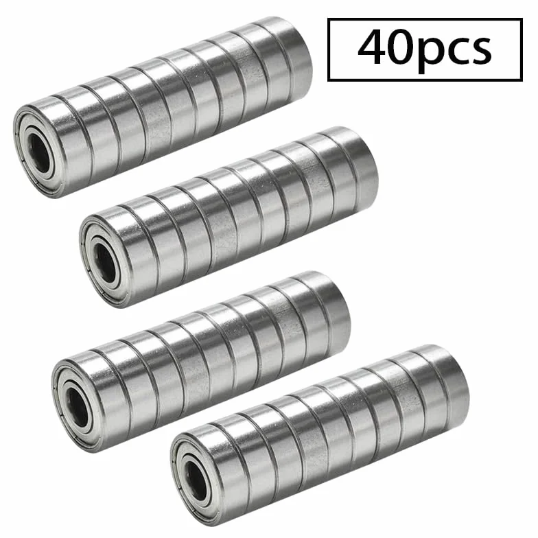 Zestaw 40 łożysk kulkowych 608 ZZ 8x22x7 mm metalowe Double Shielded do deskorolek