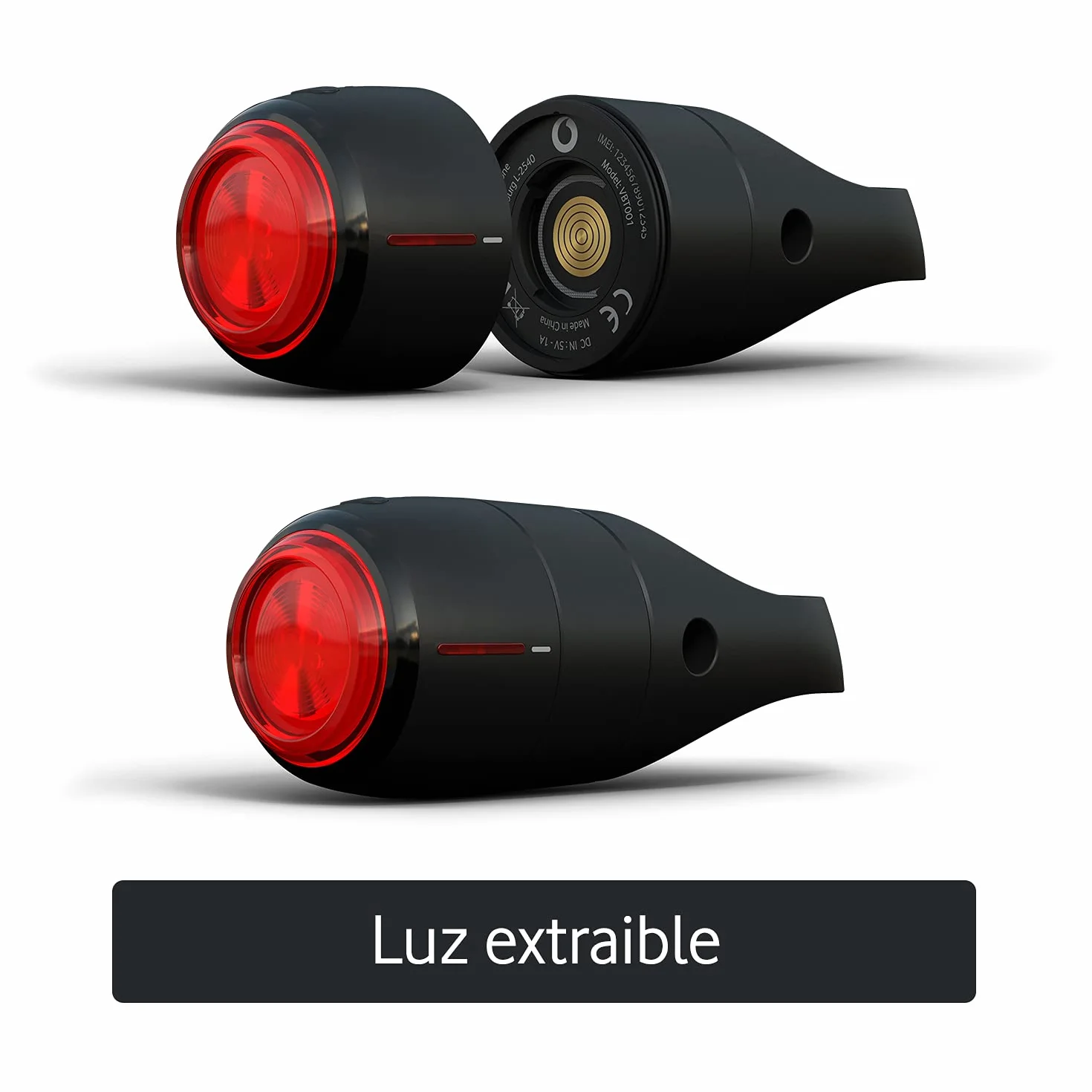 Vodafone Inteligentne tylne światło rowerowe, Curve Bike LightGPS Tracker - światło hamowania z lokalizatorem GPS, wykrywanie uderzeń i alarm bezpieczeństwa zawiera subskrypcję 6 miesięcy, czarny