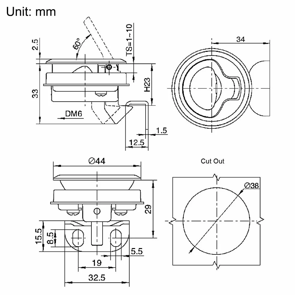 Fydun Flush Pull Lock ze stali nierdzewnej Zatrzask Blokada suwaka do RV Marine Boat
