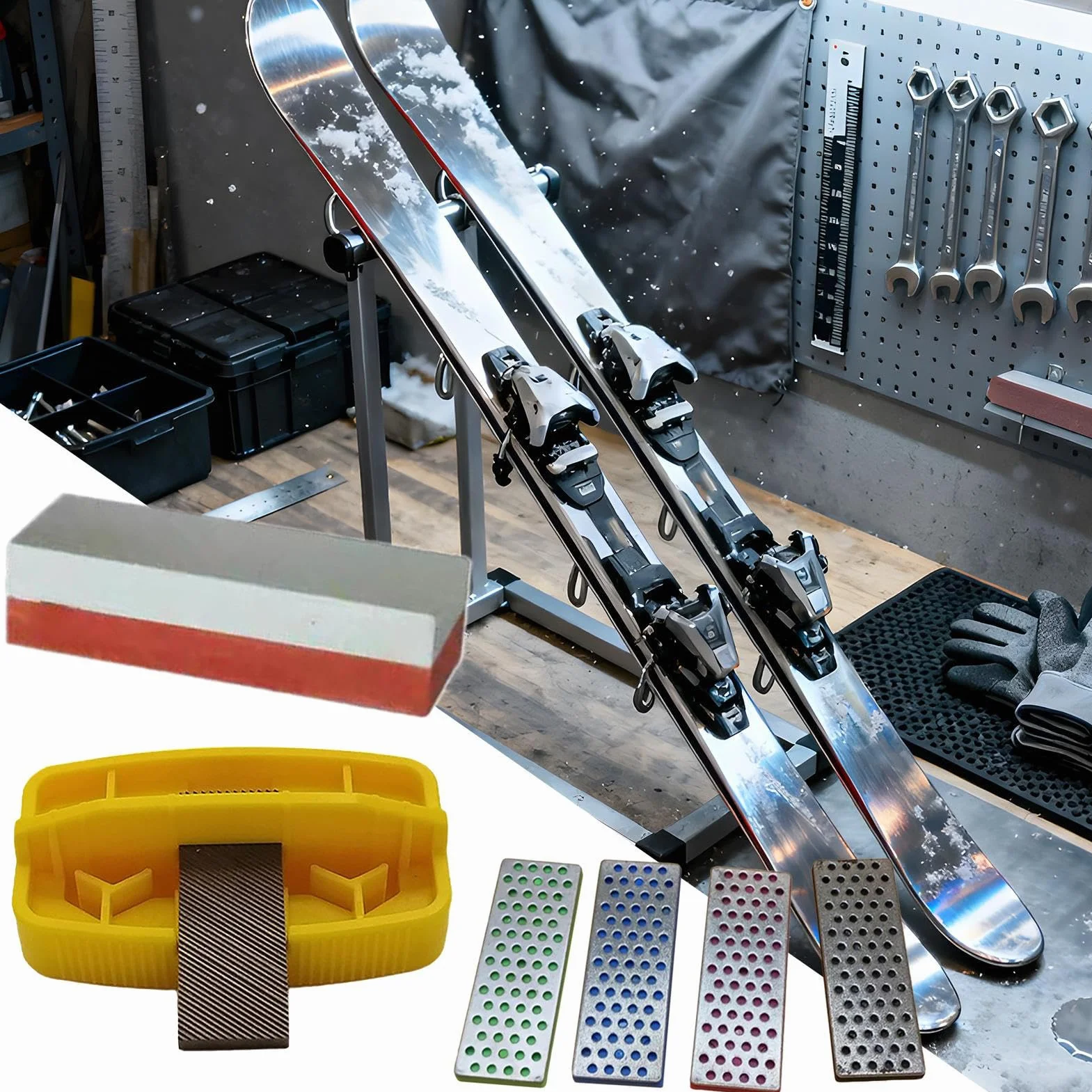 Tuner do krawędzi narciarskiej – ergonomiczny zestaw do ostrzenia w, precyzyjny zestaw do pielęgnacji nart, solidna i interaktywna konstrukcja metalowa, łatwa w obsłudze funkcja projektowania,