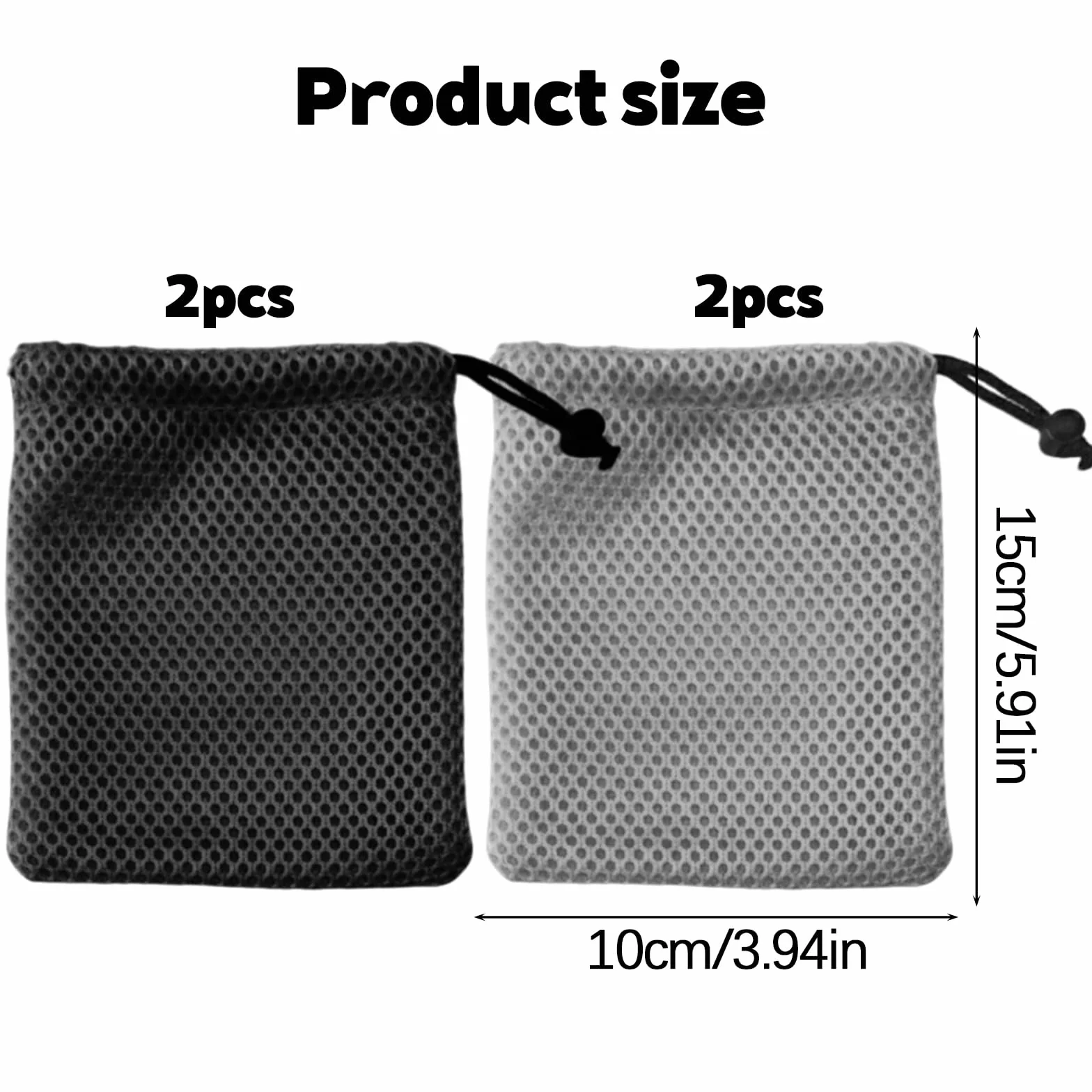 Nylonowe woreczki ze sznurkiem 10x15 cm czarne szare do przechowywania