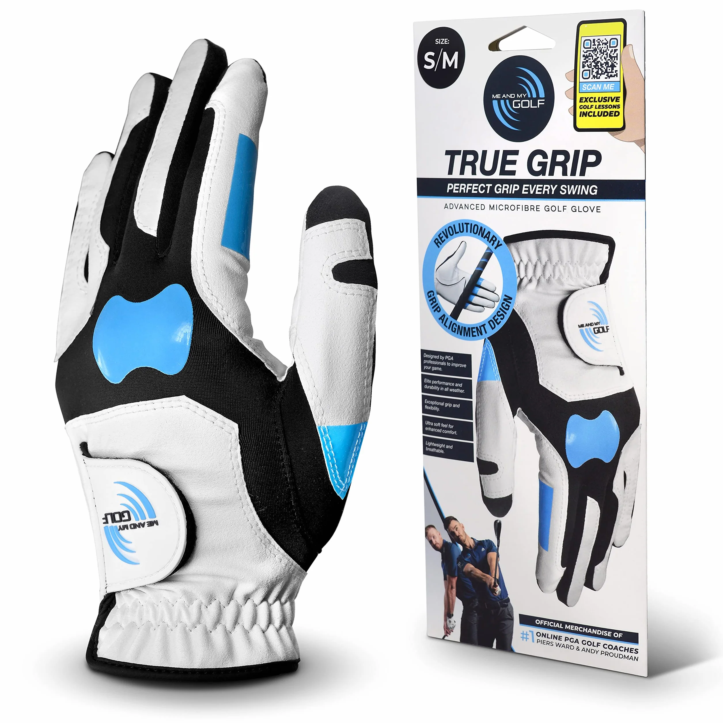 ME AND MY GOLF True Grip rękawice treningowe – idealne trzymanie przy każdym uderzeniu – rozmiar S/M