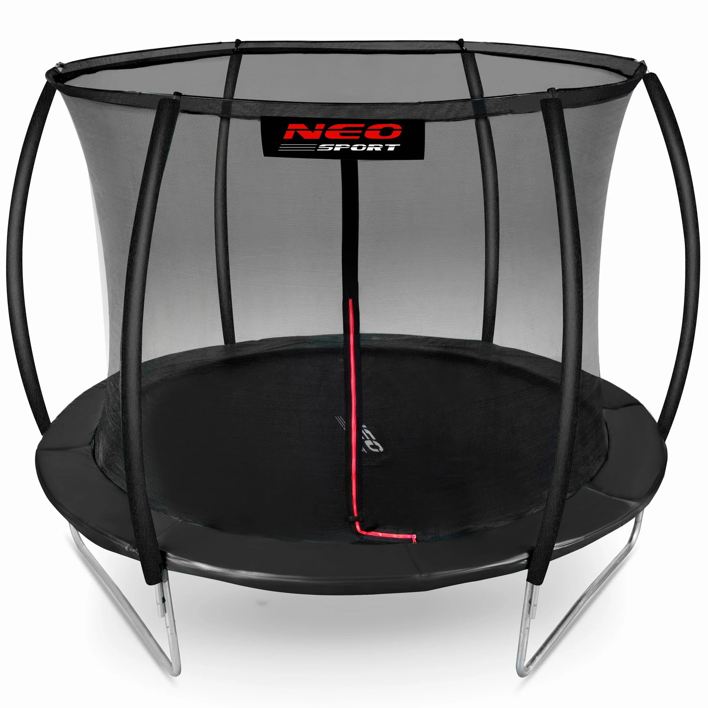 Neo-Sport Trampolina ogrodowa 312 cm z siatką zabezpieczającą 150 kg Czerwony Czarny