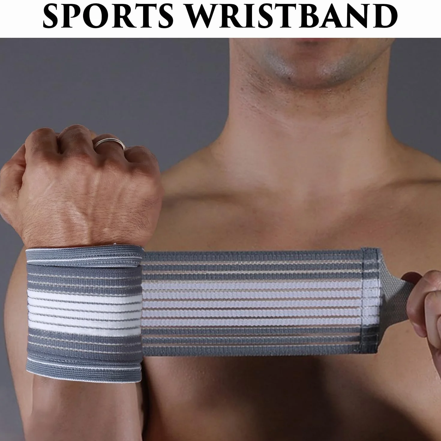 1 para sportowych bransoletek, elastyczne paski podpierające nadgarstek, regulowane paski podpierające nadgarstek, bransoletki fitness, bransoletki tenisowe do studia fitness, treningu (kolor