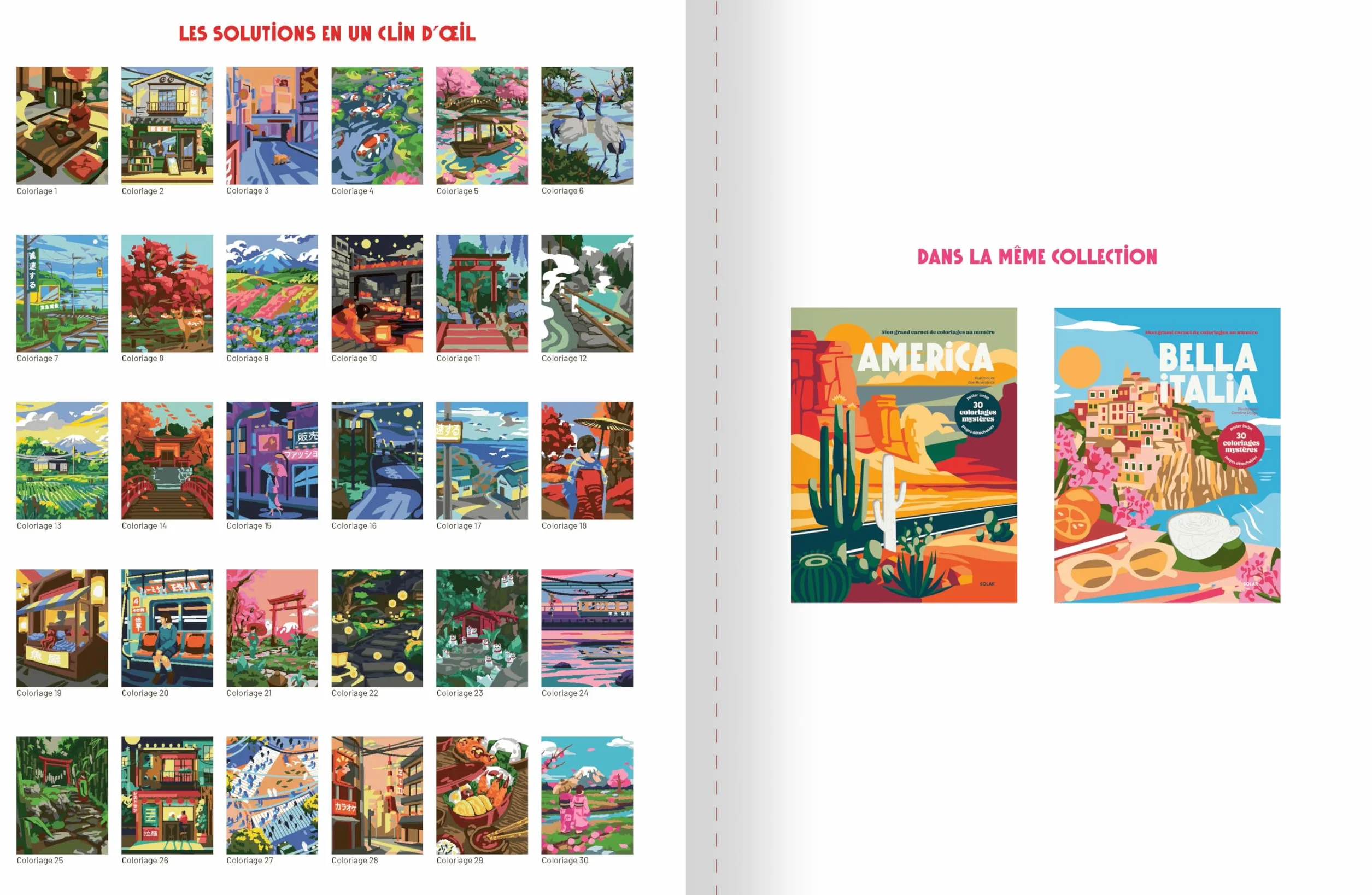 Japon - 30 Coloriages mystères pour adultes - Pages détachables + 1 Grand poster - Papier épais 190 gr: Mon grand carnet de coloriages au numéro