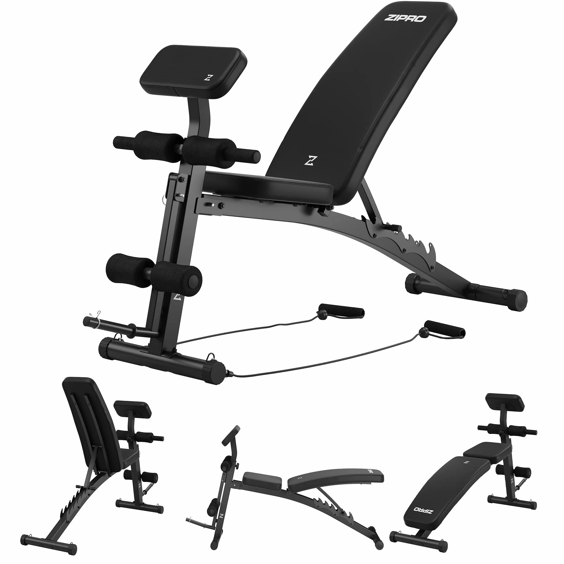 Zipro Uniseks 11926645 Ławka Treningowa, Czarny, do 230 kg