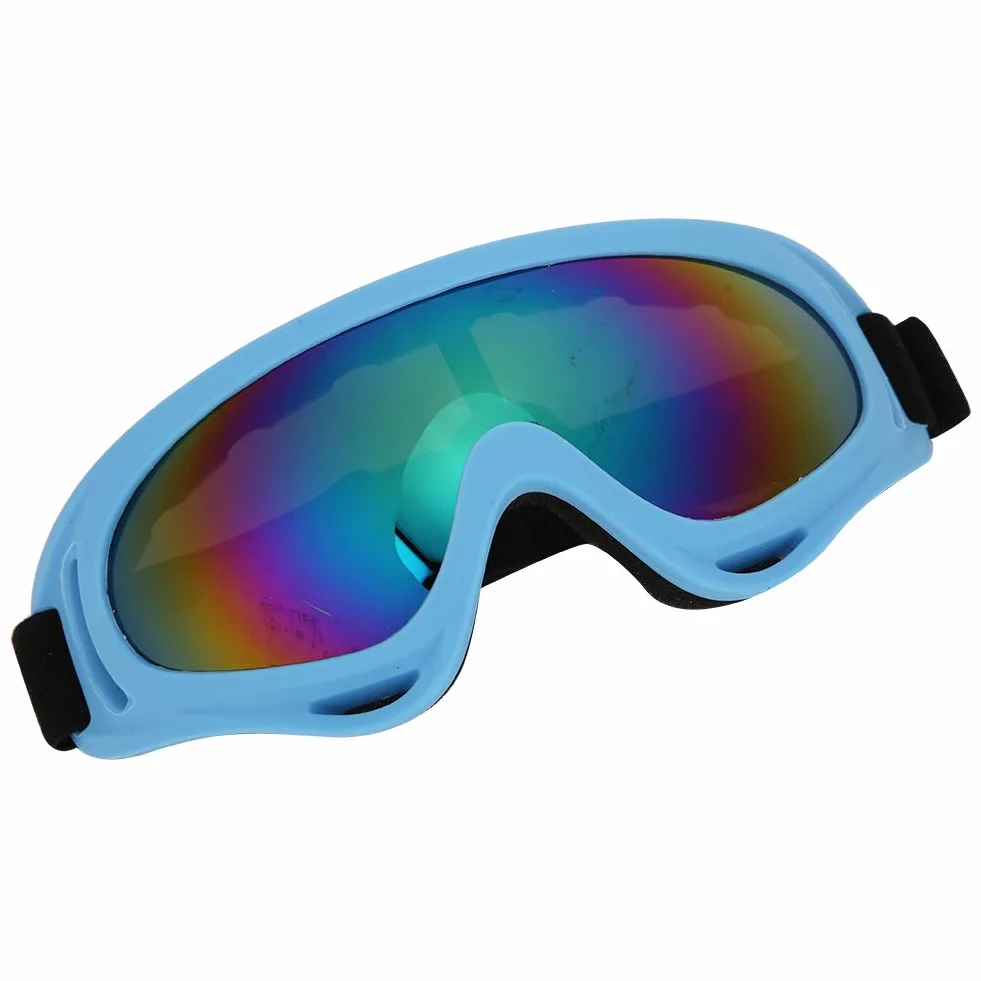 Gogle Narciarskie, PC Dzieci Wiatroszczelne Okulary Narciarskie, Gogle Snowboardowe i Motocyklowe, Lekkie, Szerokie Pole Widzenia, Unisex Outdoor Sports Gogle(Kolorowy film w kolorze jasnoniebieskim)