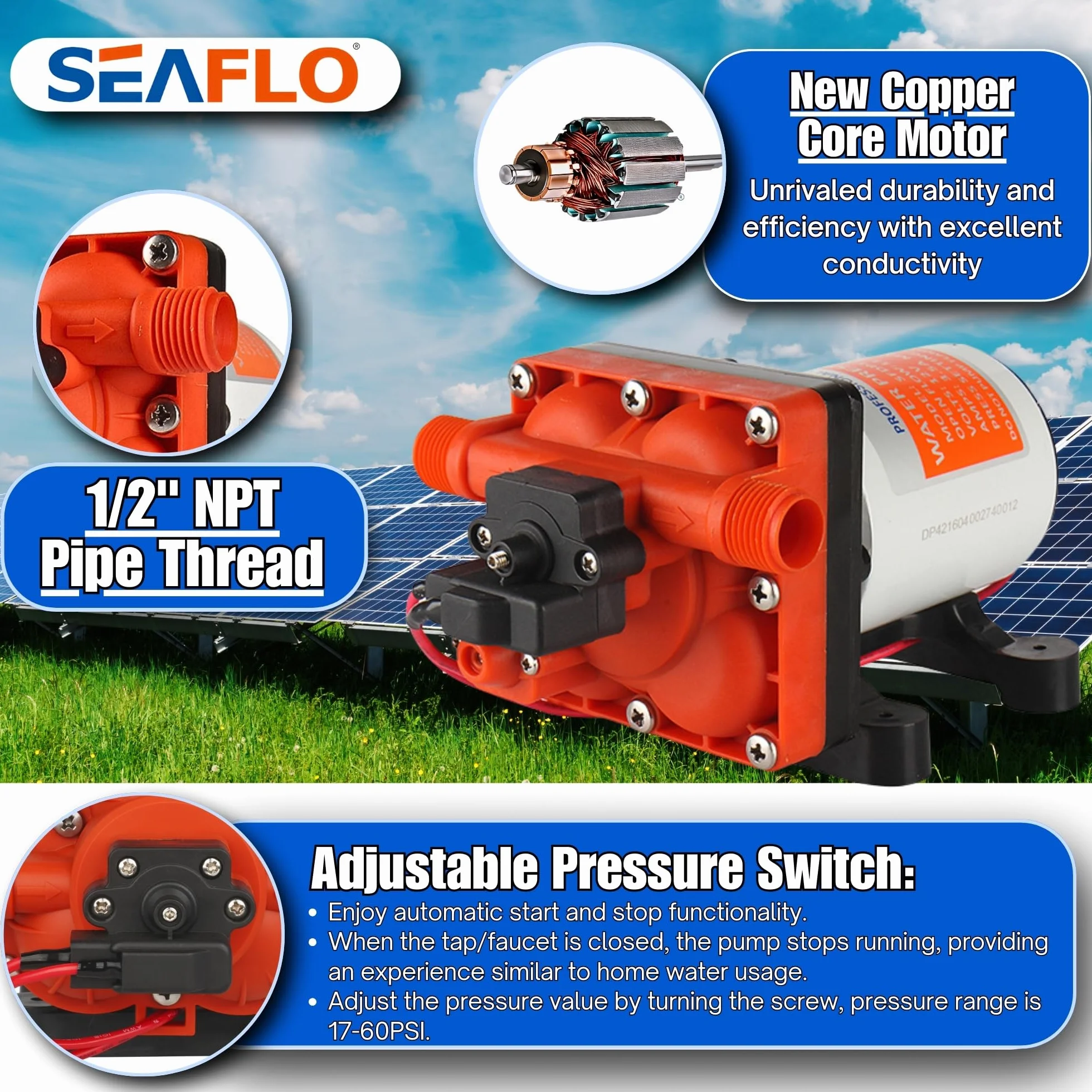 Seaflo Pompa membranowa serii 42 12 V/24 V 3,0 GPM 55PSI