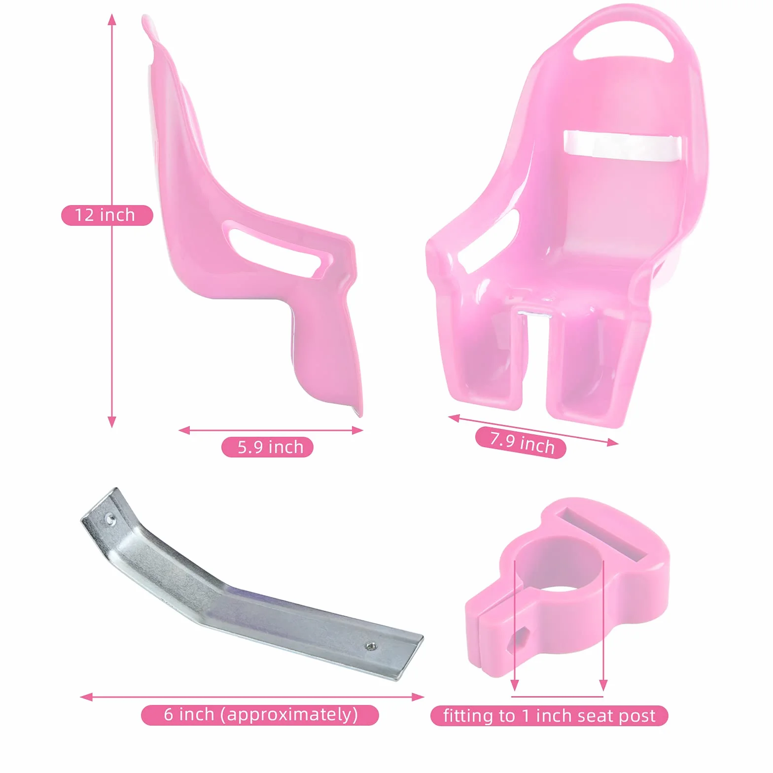 Rower dziecięcy z siedziskiem dla lalek DIY Różowy