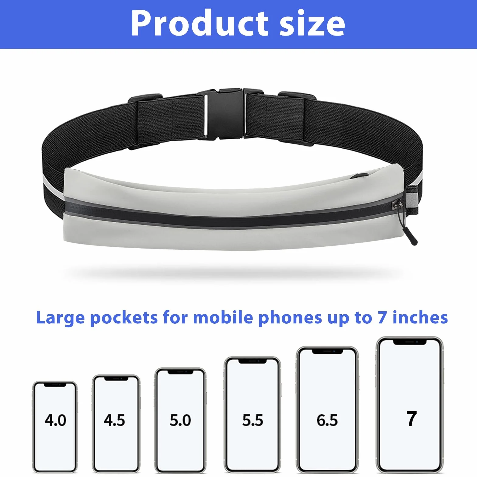 Odblaskowy Pas do Biegania Regulowany Wodoodporny Lekki Running Belt