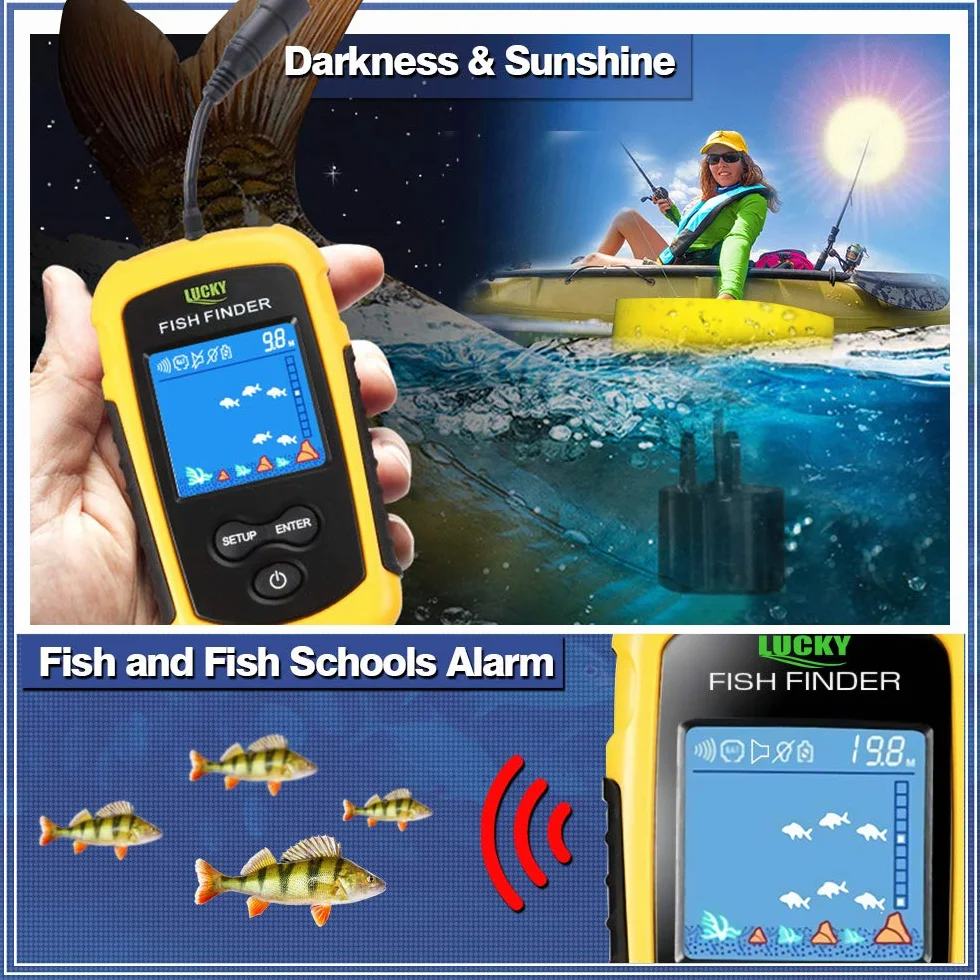LUCKY Ręczny wykrywacz ryb sonar LCD FFC1108