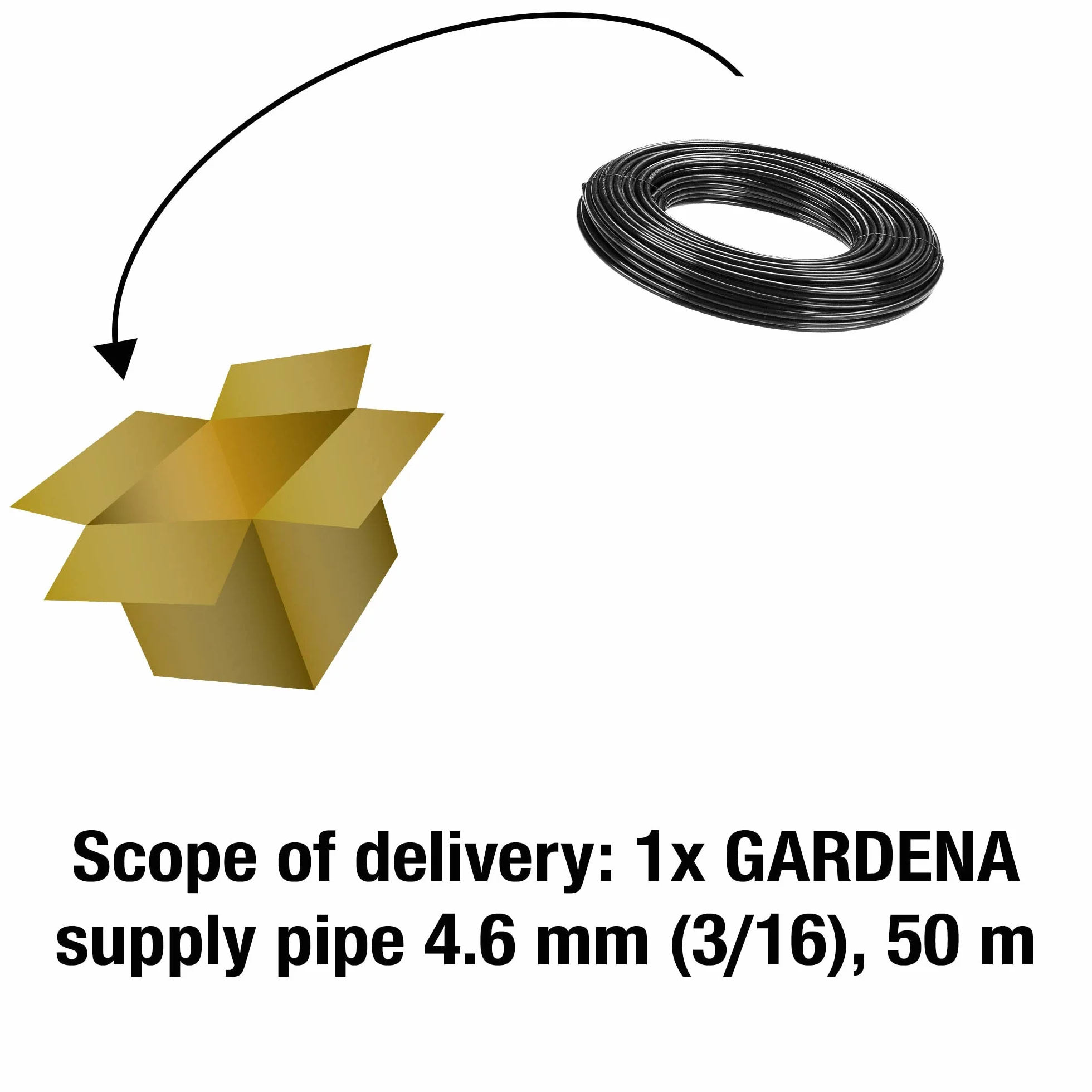 Gardena Micro-Drip system rura rozdzielcza: elastyczna rura doprowadzająca, 4,6 mm (3/16"), do montażu naziemnego i podziemnego, odporna na promieniowanie UV, 50 m (1348-20)