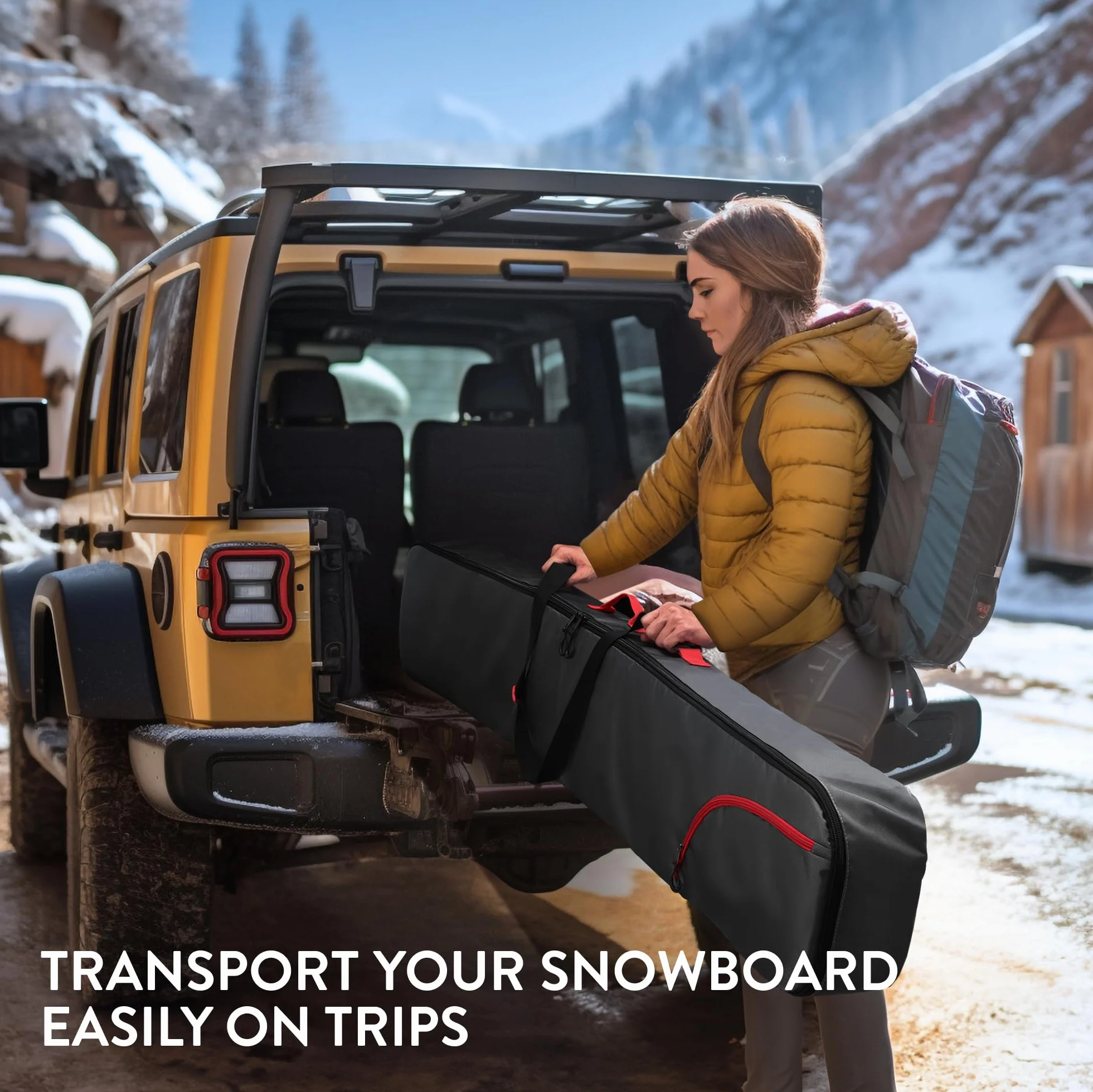 Navaris Torba snowboardowa 157 cm z boczną kieszenią regulowanymi paskami czarno-jasnoniebieska