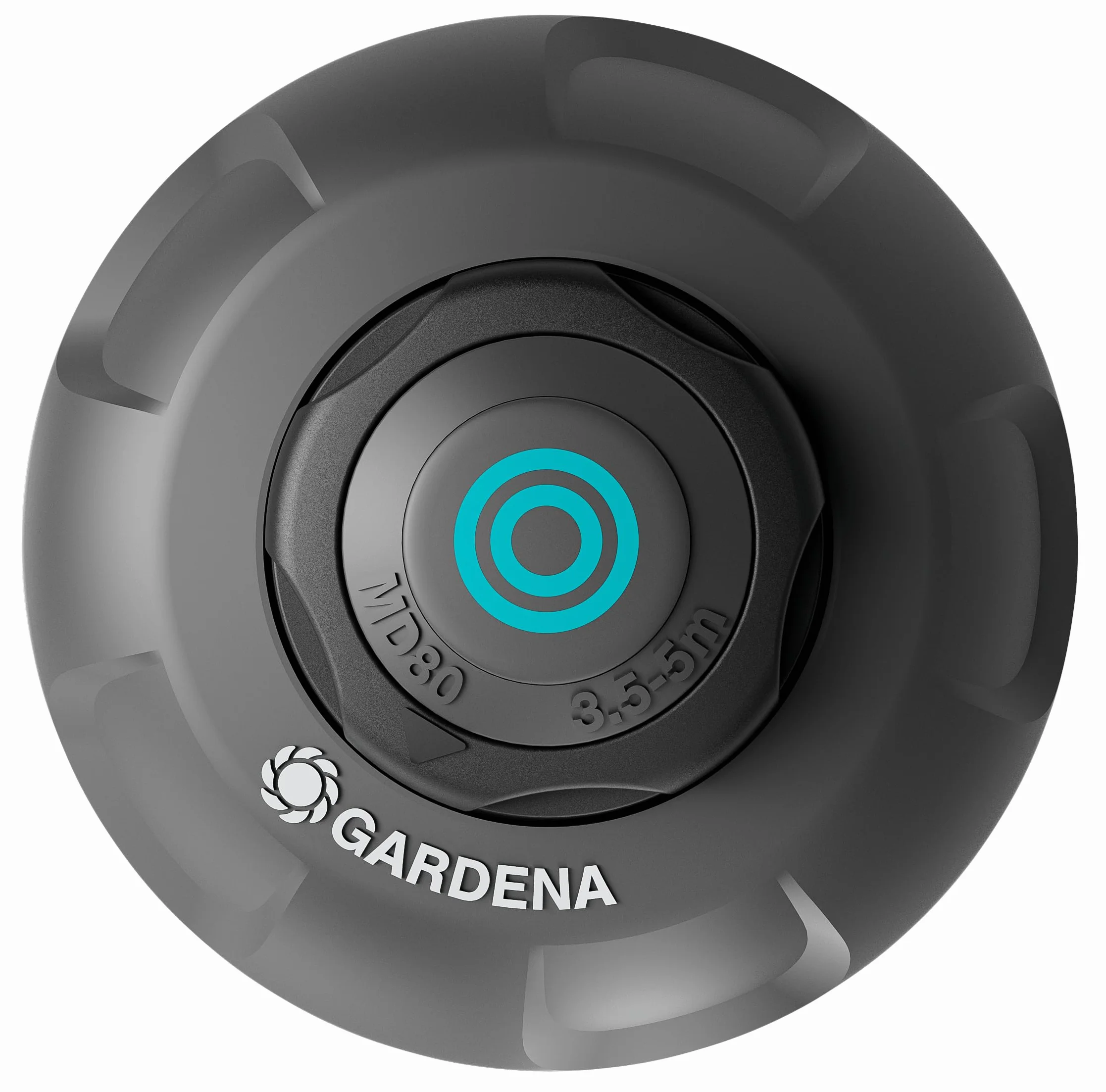 Gardena system tryskaczowy, wpuszczana deszczownica MD80: System nawadniania Pop Up do średniej wielkości trawników do 80 m², zasięg 3,5-5 m, z dyszą rot., gwint wewn. 1/2 cala (8232-20)