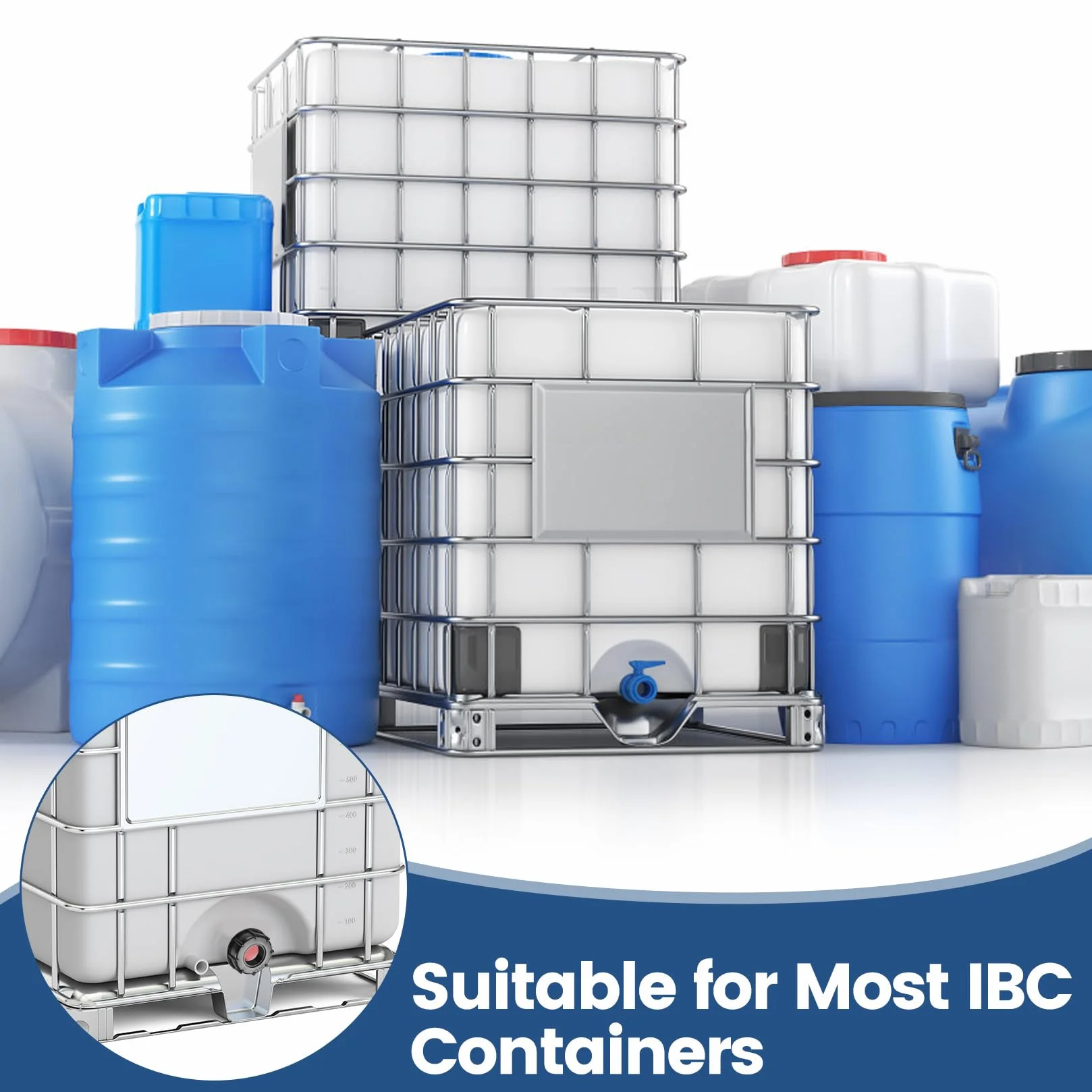 Zaślepka Adaptera IBC 1 Cal Gwint Wewnętrzny Plastikowa Zawór Zbiornika IBC Pokrywa S60x6 Akcesoria do Zbiorników Wody 1000l Czarny