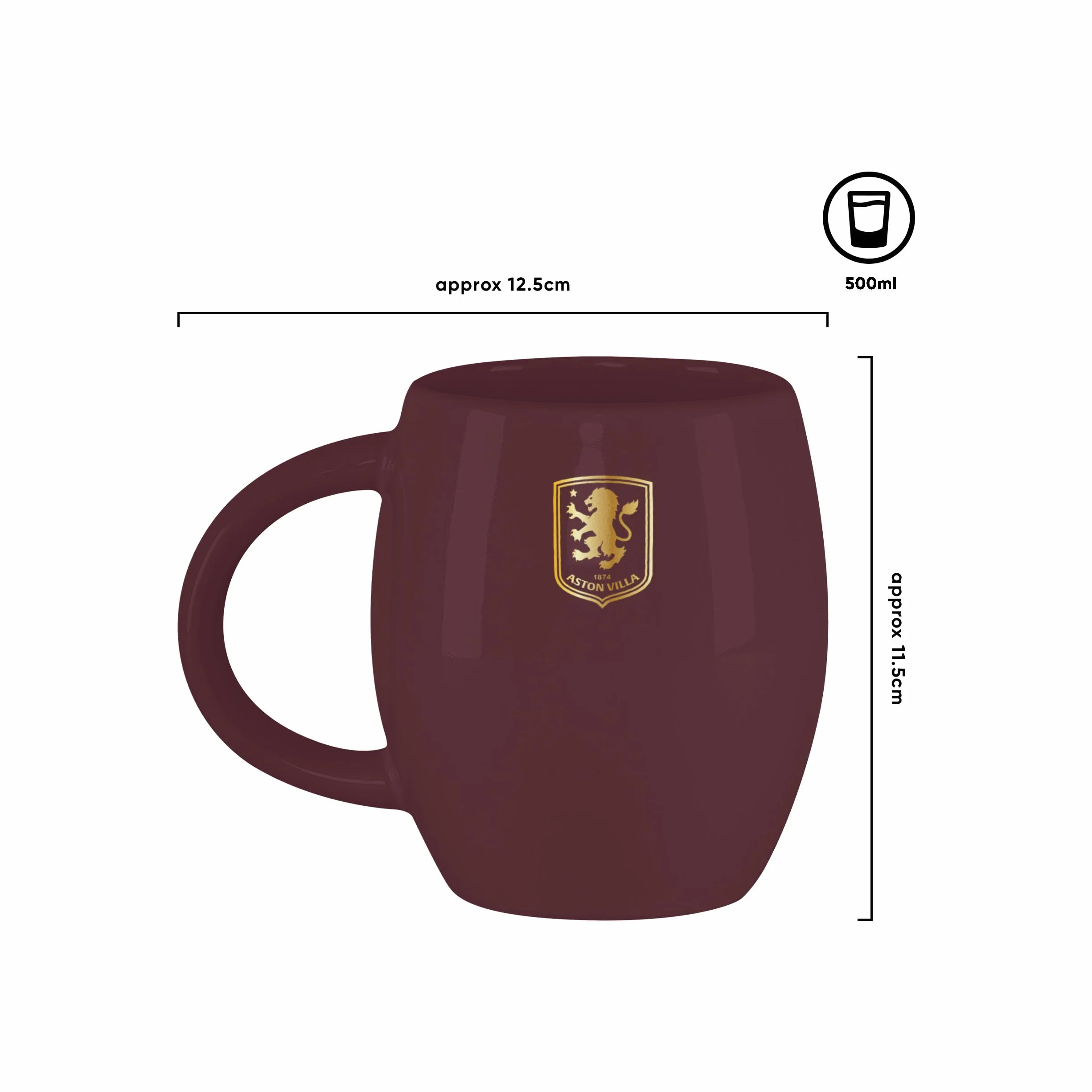 FOCO Oficjalnie licencjonowany kubek do herbaty z napisem Aston Villa FC