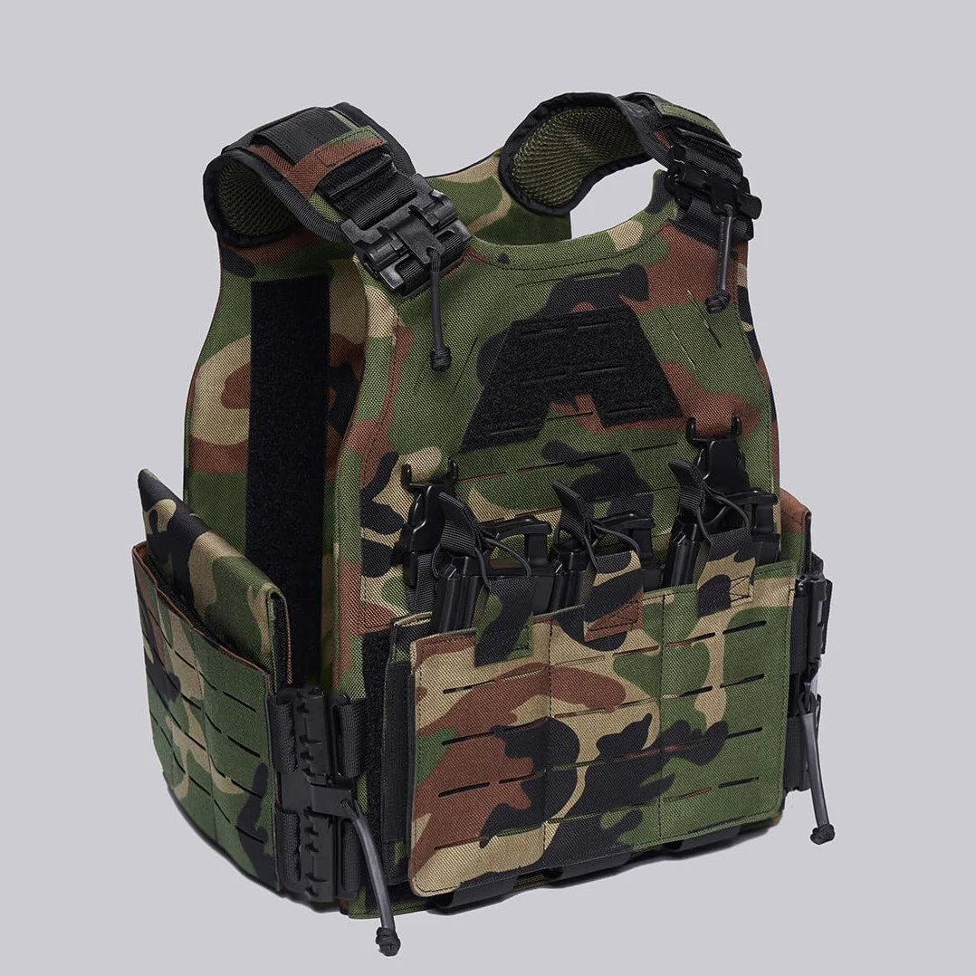 SKLL Kamizelka taktyczna MOLLE lekka wielofunkcyjna odpinana szybko odpinana kamizelka taktyczna wojskowa kamizelka bojowa outdoorowa airsoft kamizelka nośna dla fanów wojska, gra w paintball