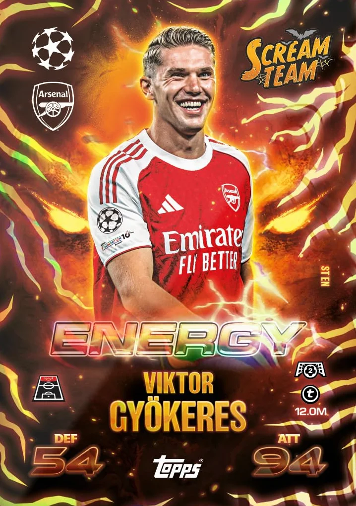 Topps UCC Match Attax 2025/26 - Update Eco Pack #1 - Scream Team - zawiera 41 kart, w tym 16 ekskluzywnych kart Scream Team i jedną kolekcjonerską kartę Starboy LE.