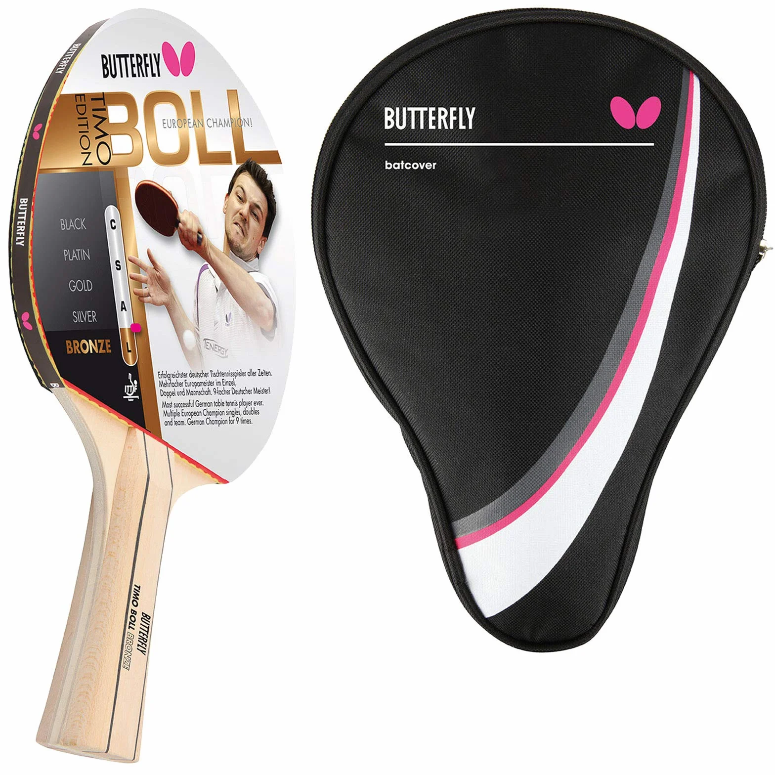 Butterfly Timo Boll Bronze rakieta do tenisa stołowego + pokrowiec Drive Case