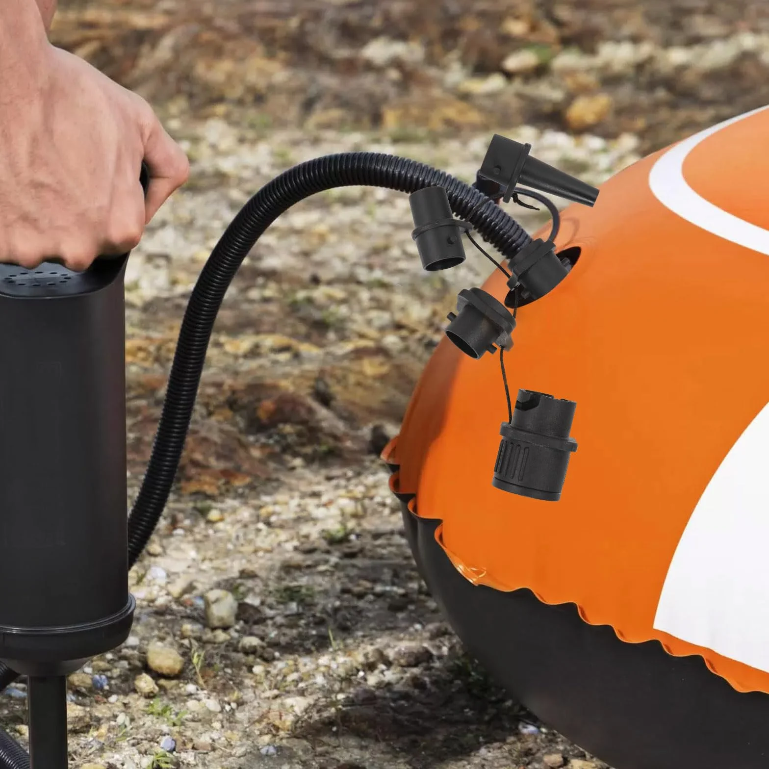 SUP adapter do pompy, adapter SUP do sprężarki, adapter zaworu SUP z 5 dyszami gazowymi, adapter do wentyli pontonu, do nadmuchiwanej łodzi wiosłowej, deski SUP