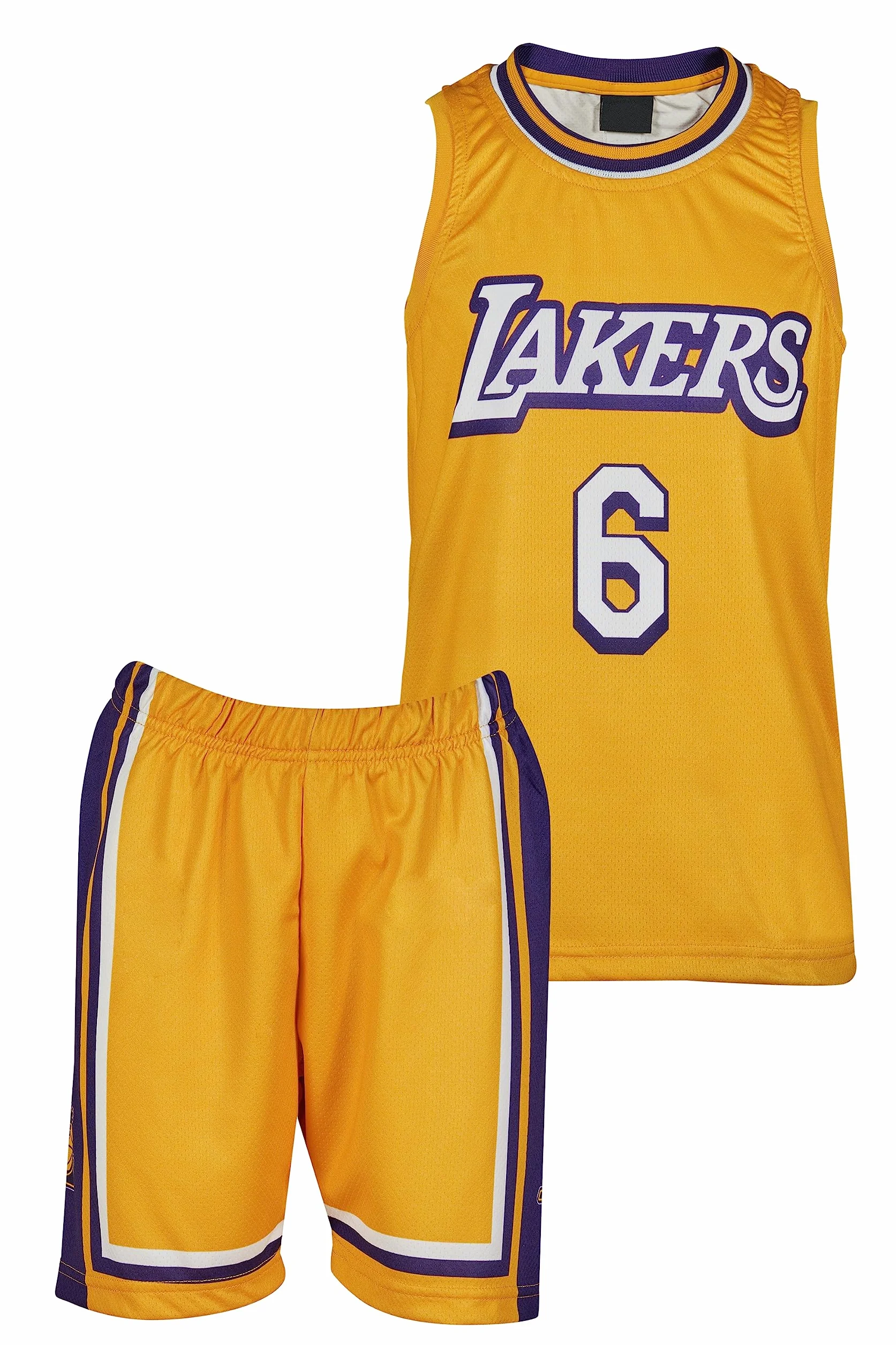 Lakers Lebron James dziecięca koszulka do koszykówki z szortami biały fioletowy czarny żółty 4-13 lat