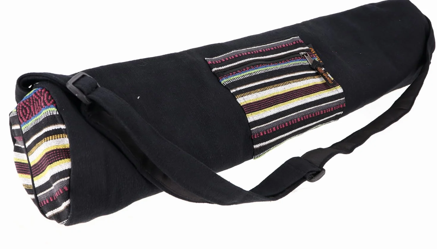 Torba na matę do jogi boho bawełna czarna 70 x 24 x 14 cm