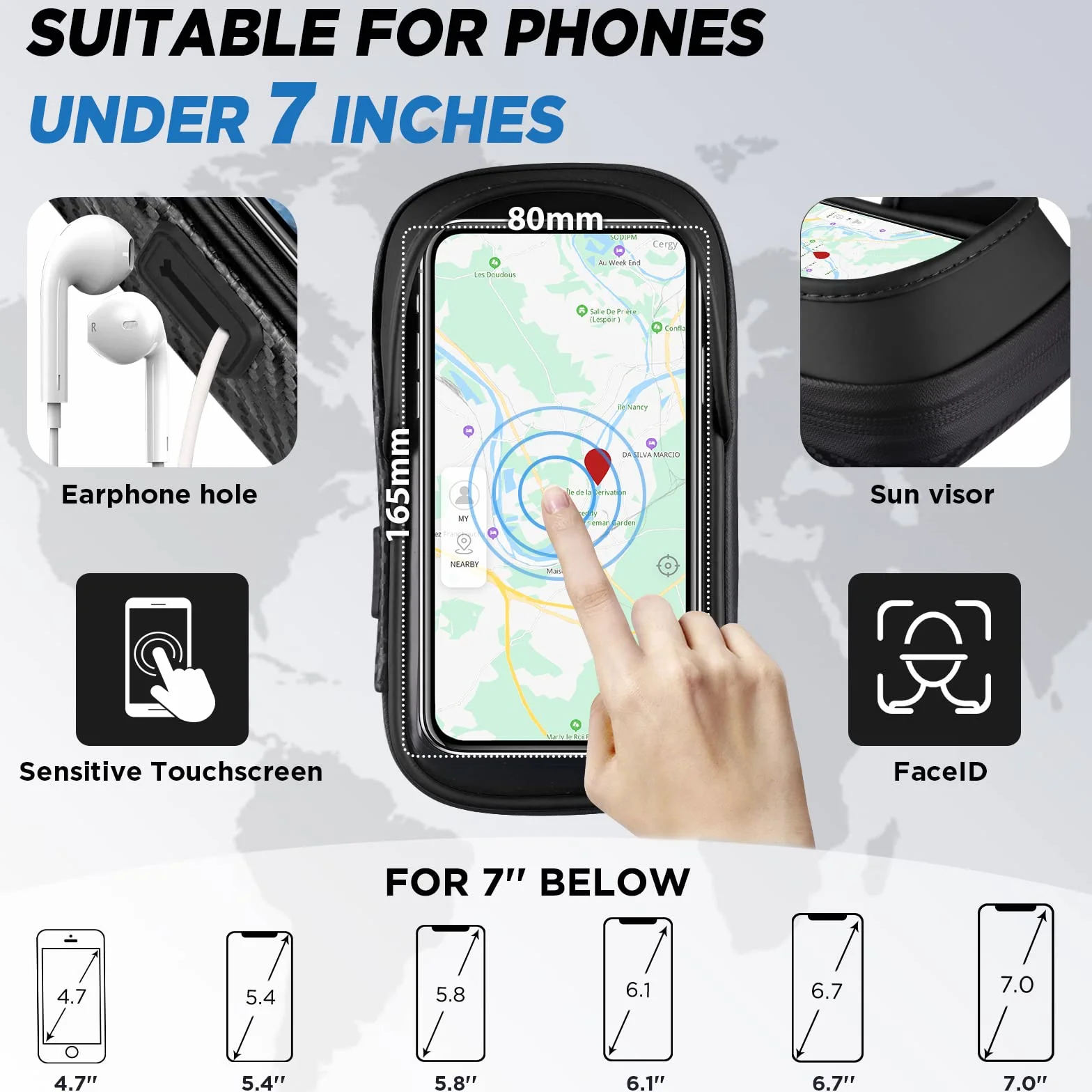 Uchwyt na kierownicę wodoodporny 360 stopni na telefon 4,7-7 cala rower motocykl skuter