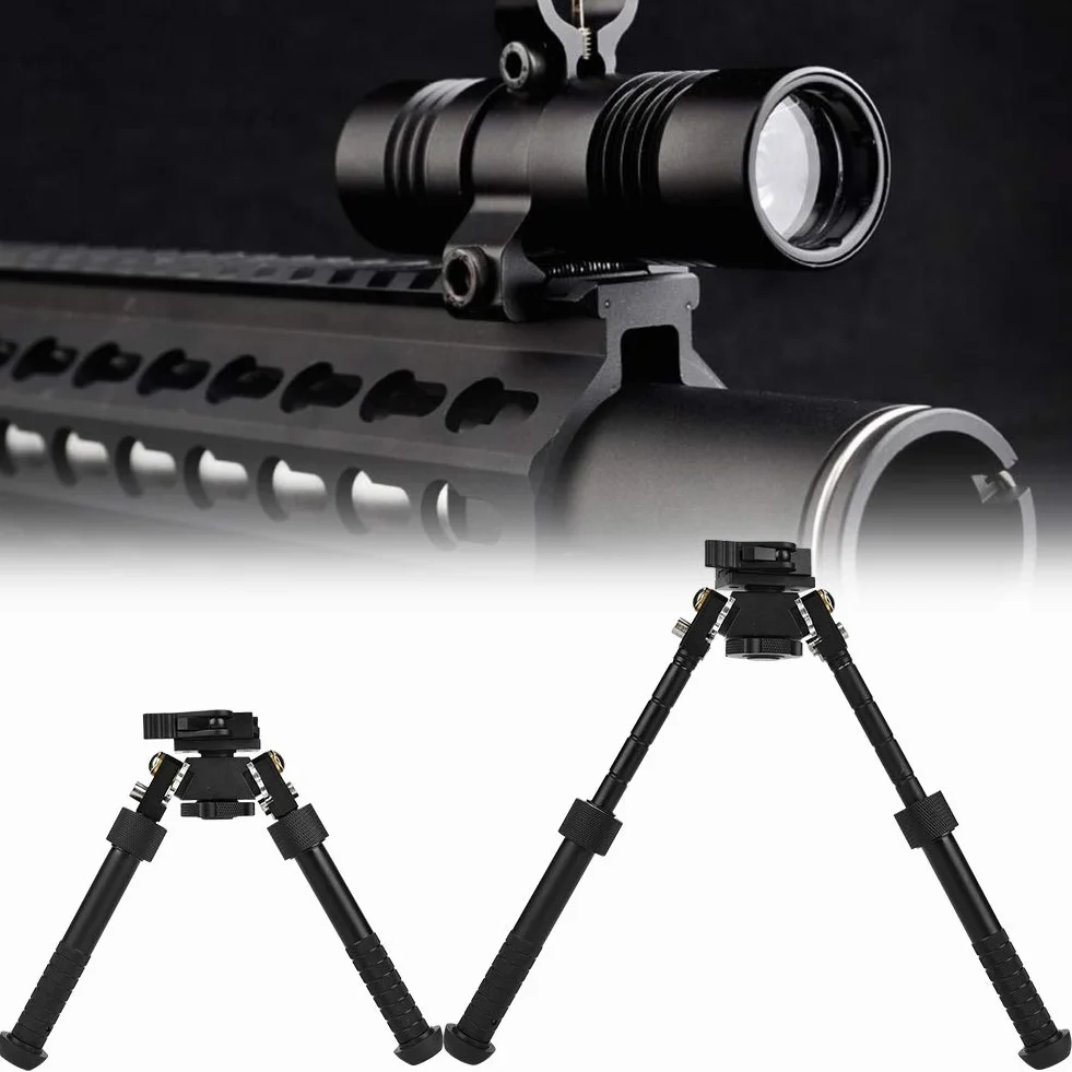 Dwójnóg V8 Shooting 360° Obrotowy Uchwyt Na Karabin CNC Outdoor QD Tactical Picatinny Składany Regulowany 20-23mm Szyna