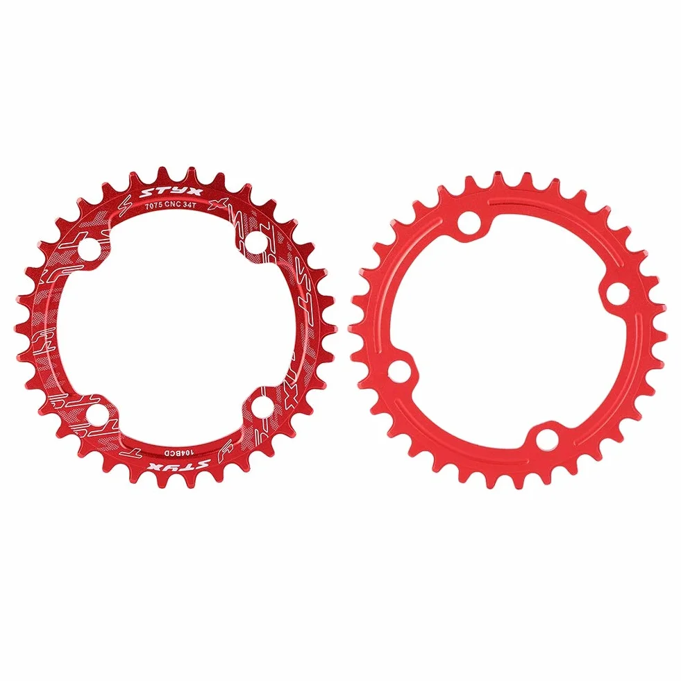 Tbest łańcuch rowerowy 104 BCD BMX MTB korba łańcuch pierścień naprawczy czarny czerwony