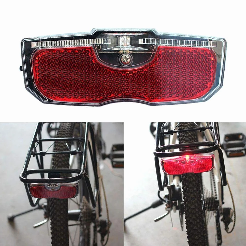 Tylne światło rowerowe, tylne światło rowerowe do bagażnika ze stopu aluminium, odblaskowe światło tylne, 80 mm mocowanie śrubowe/łatwe uwalnianie (bateria nie jest dołączona)