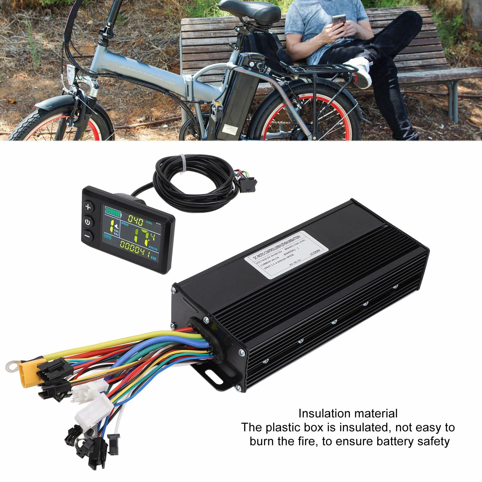 Sterownik cyklu elektrycznego, bezszczotkowy sterownik silnika E-Bike, wodoodporny panel wyświetlacza LCD, zestaw sterowników silnika bezszczotkowego z wyświetlaczem 40 A kontroler trybu