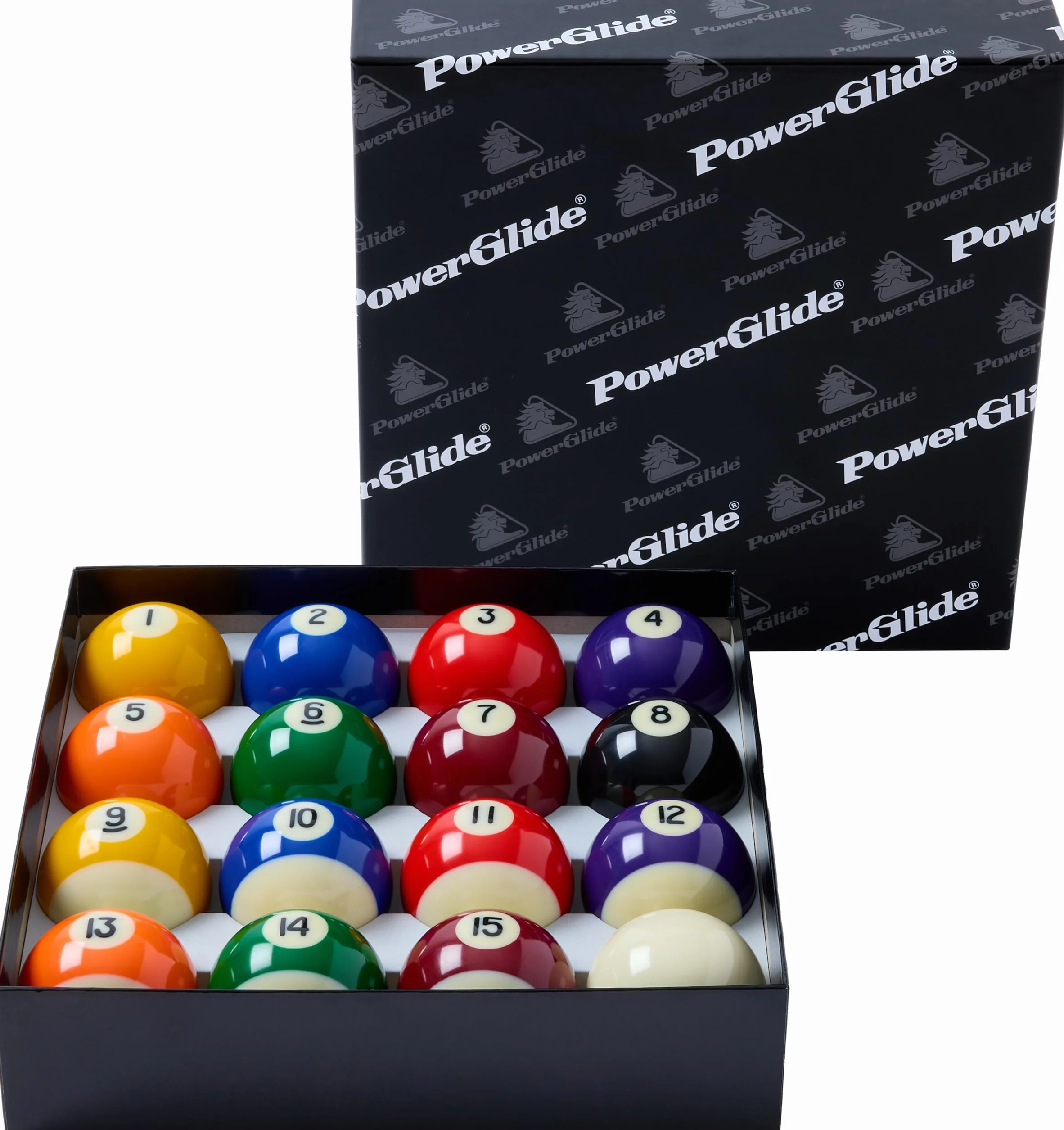 PowerGlide Zestaw bilardowy 16 piłek plamy paski turniej