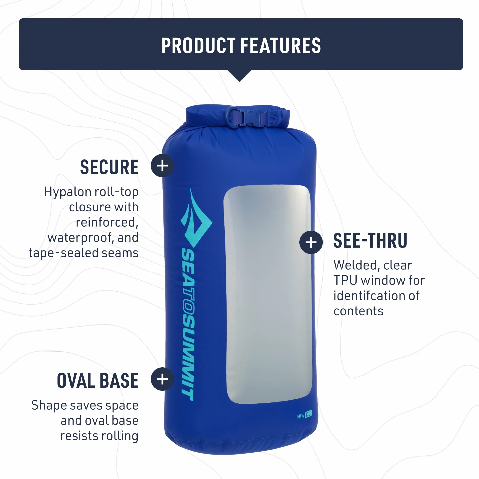 Sea to Summit Lightweight Dry Bag View 8L - Wodoszczelna, wszechstronna torba, 8L, rozmiar 8L, kolor Surf The Web