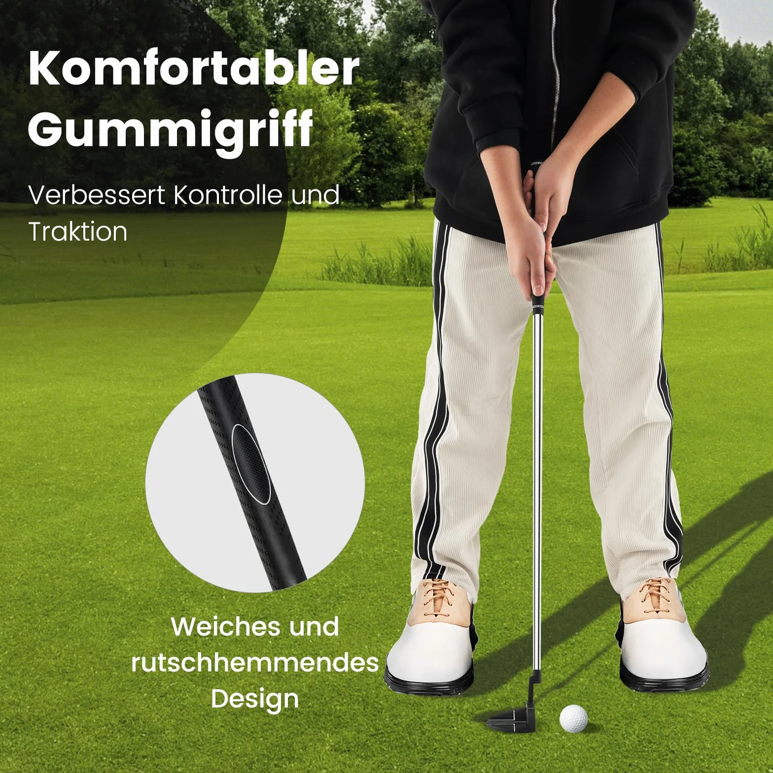 COSTWAY Putter Golf Putter, 89 cm Mallet Putter ze stali nierdzewnej z głowicą ze stali nierdzewnej i antypoślizgowym uchwytem, kij golfowy dla praworęcznych kobiet i mężczyzn