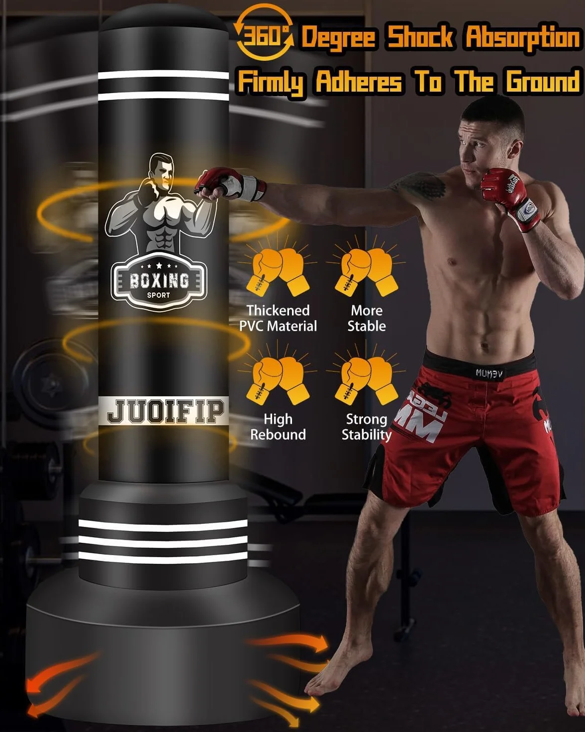 NZQXJXZ Torba bokserska 180 cm 165 cm nadmuchiwana stojąca do kickboxingu MMA Muay Thai