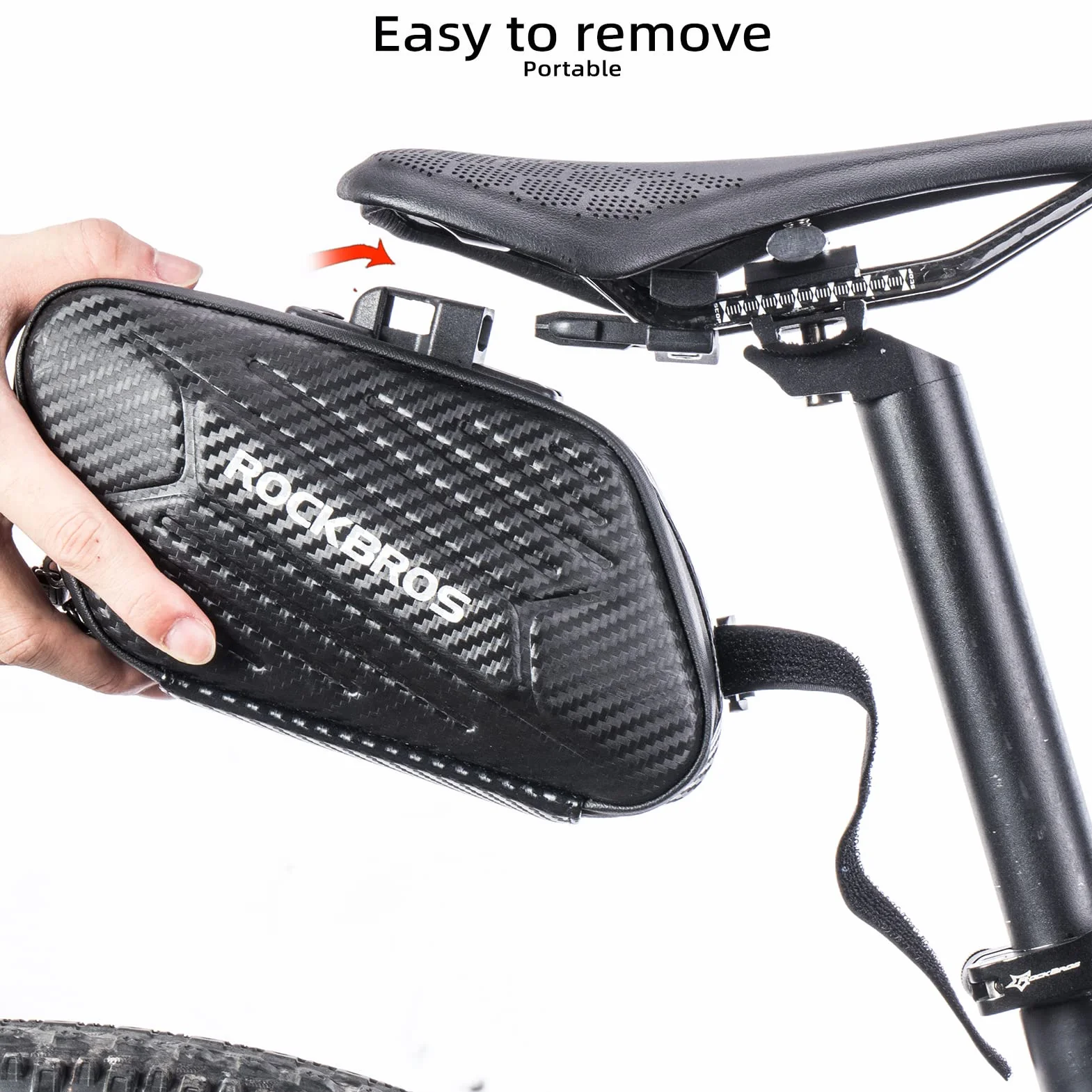 ROCKBROS Torba Podsiodłowa na Rower MTB, Wyścigowy, Składany, Wodoszczelna, Odporna na Zarysowania, ok. 1,5 L