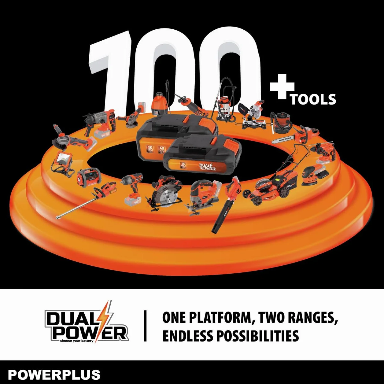 POWER plus Zestaw akumulatorów i ładowarek Dual Power POWDP90620-20 V, akumulator 2,0 Ah – do narzędzi 20 V – ładowarka 2 A – do akumulatorów 20 V i 2 x 20 V – do wkrętarek akumulatorowych, wiertarek,