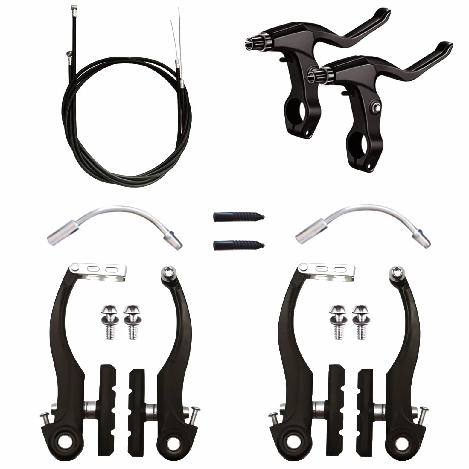 Asfrode Zestaw hamulców rowerowych V-Brake aluminiowe przednie i tylne do Shimano rowerów górskich