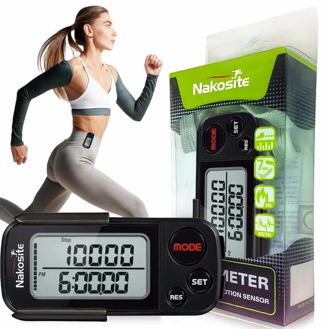 BPED 2433 3D krokomierz fitness tracker z klipsem i paskiem, monitor aktywności Bluetooth, licznik kalorii