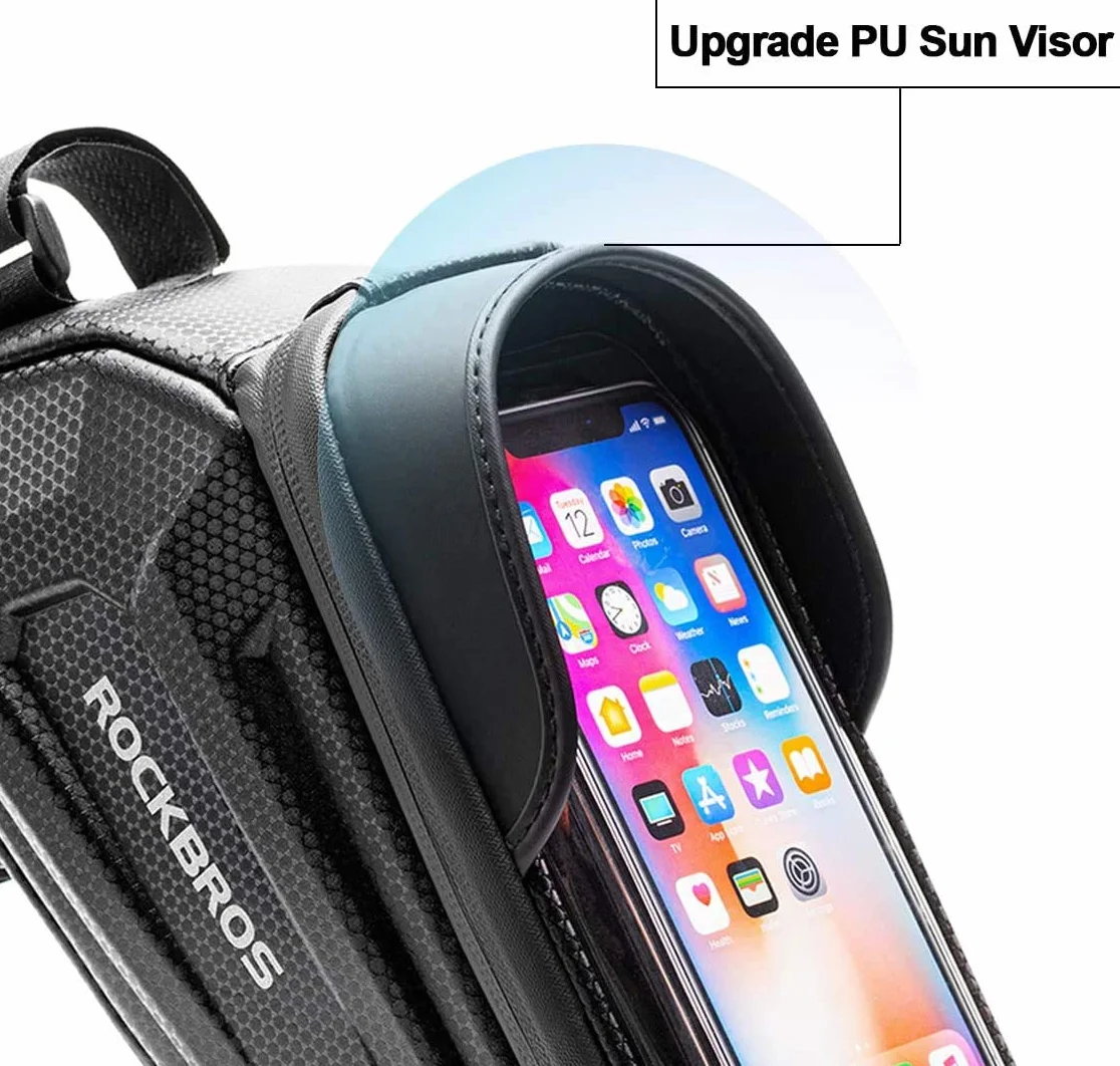 ROCKBROS Wodoodporna Torba na Ramę Roweru z TPU, na Telefon 6,8 cala